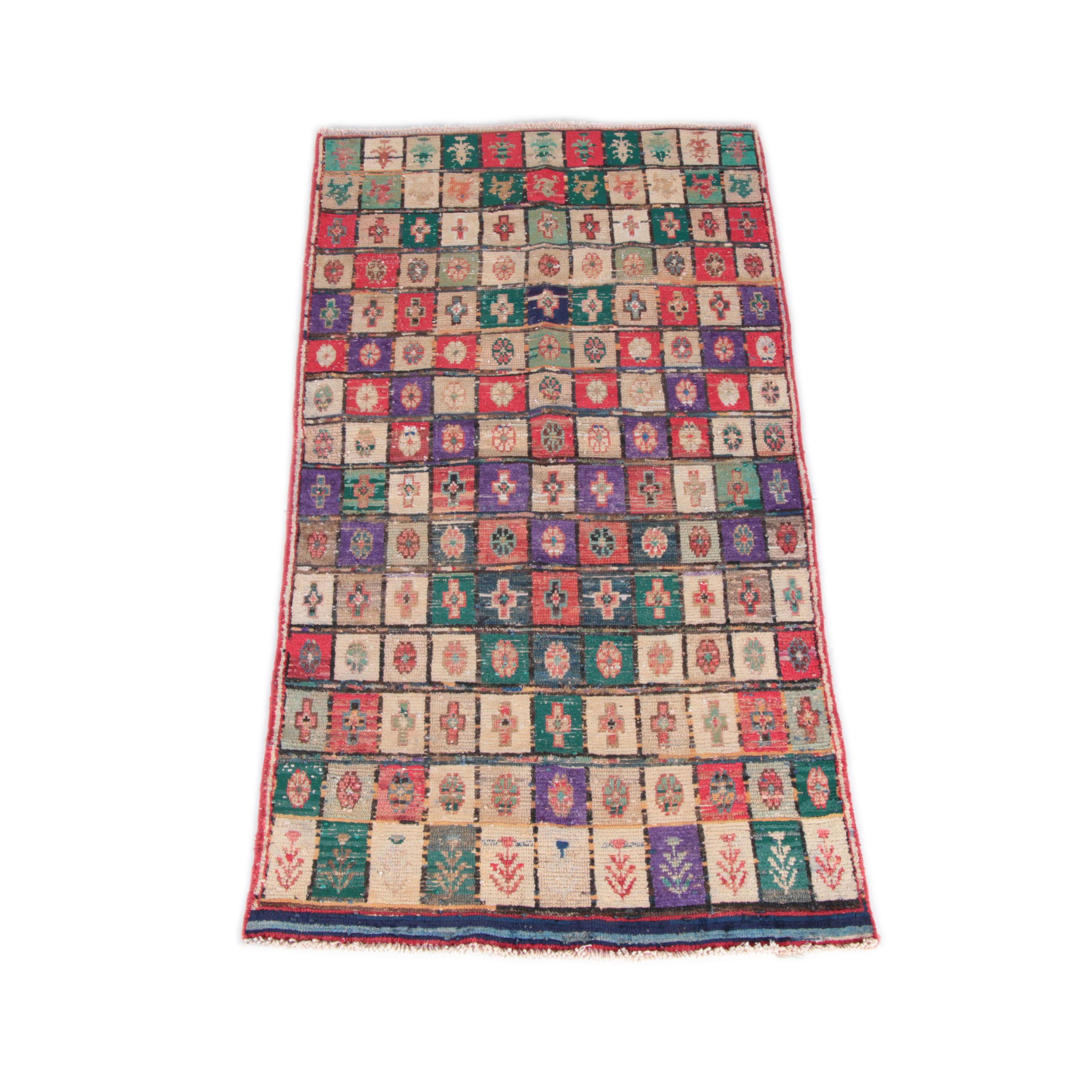 Hand-Knotted Pakistani Panel Design Area Rug