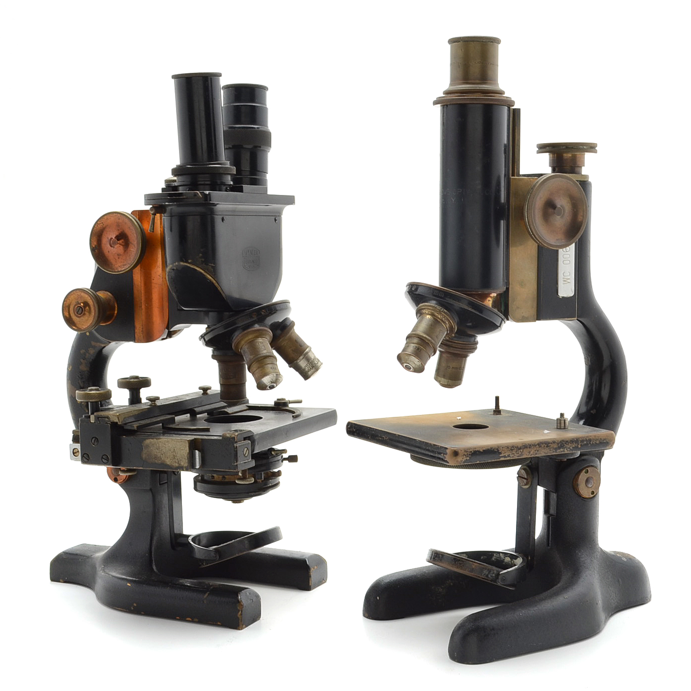 Spencer and Bausch & Lomb Vintage Brass Microscopes