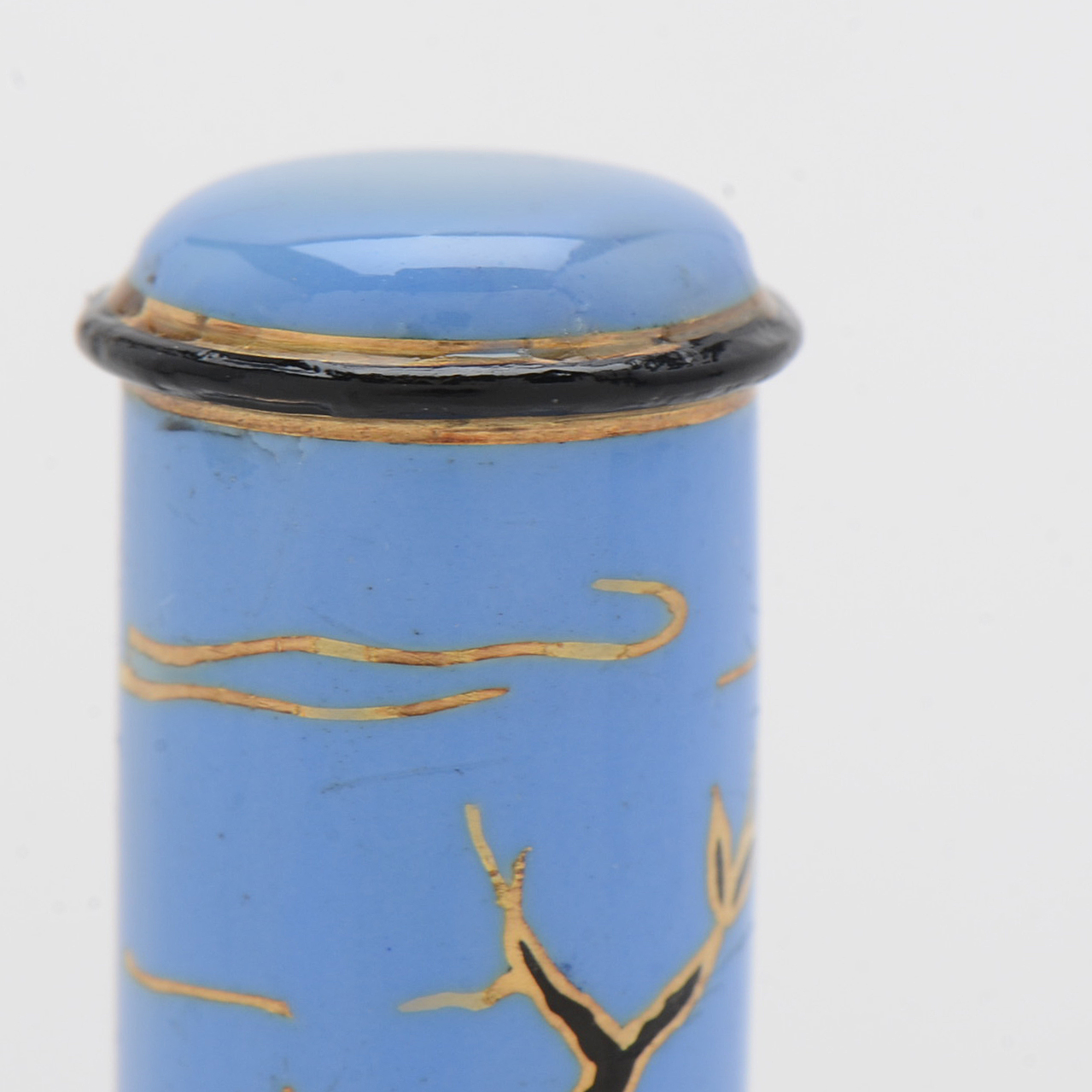 Early 20th Century 18K Yellow Gold Enameled Lipstick Tube from France