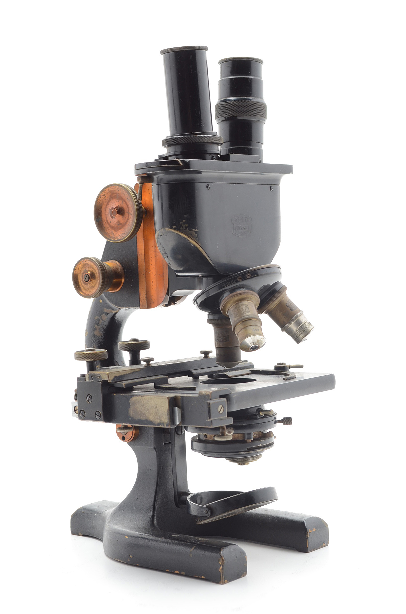 Spencer and Bausch & Lomb Vintage Brass Microscopes