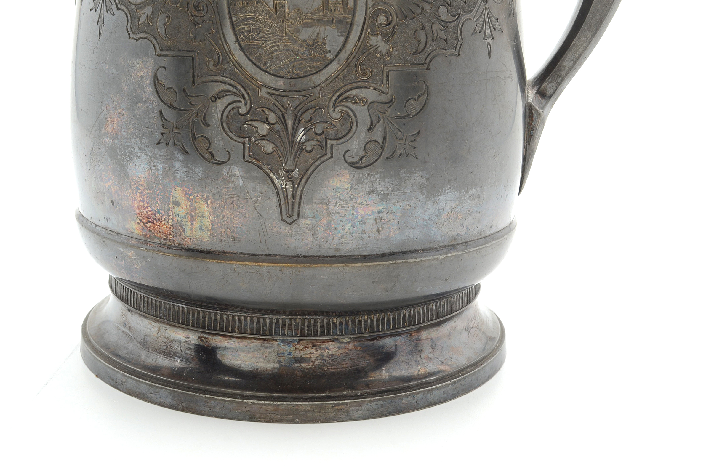 19th Century Simpson Hall Miller & Co. Silver Plate Insulated Ice Water Pitcher