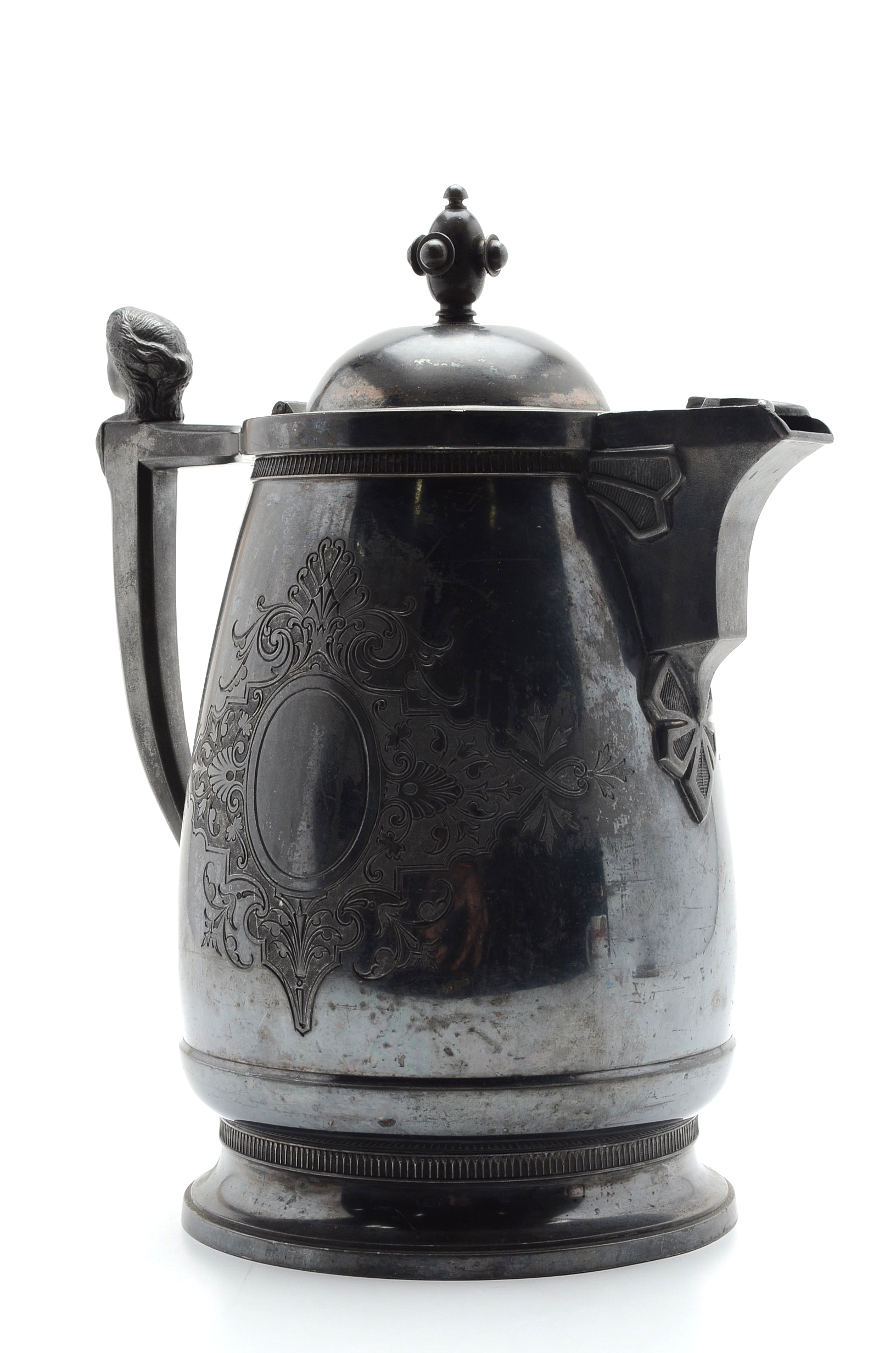 19th Century Simpson Hall Miller & Co. Silver Plate Insulated Ice Water Pitcher