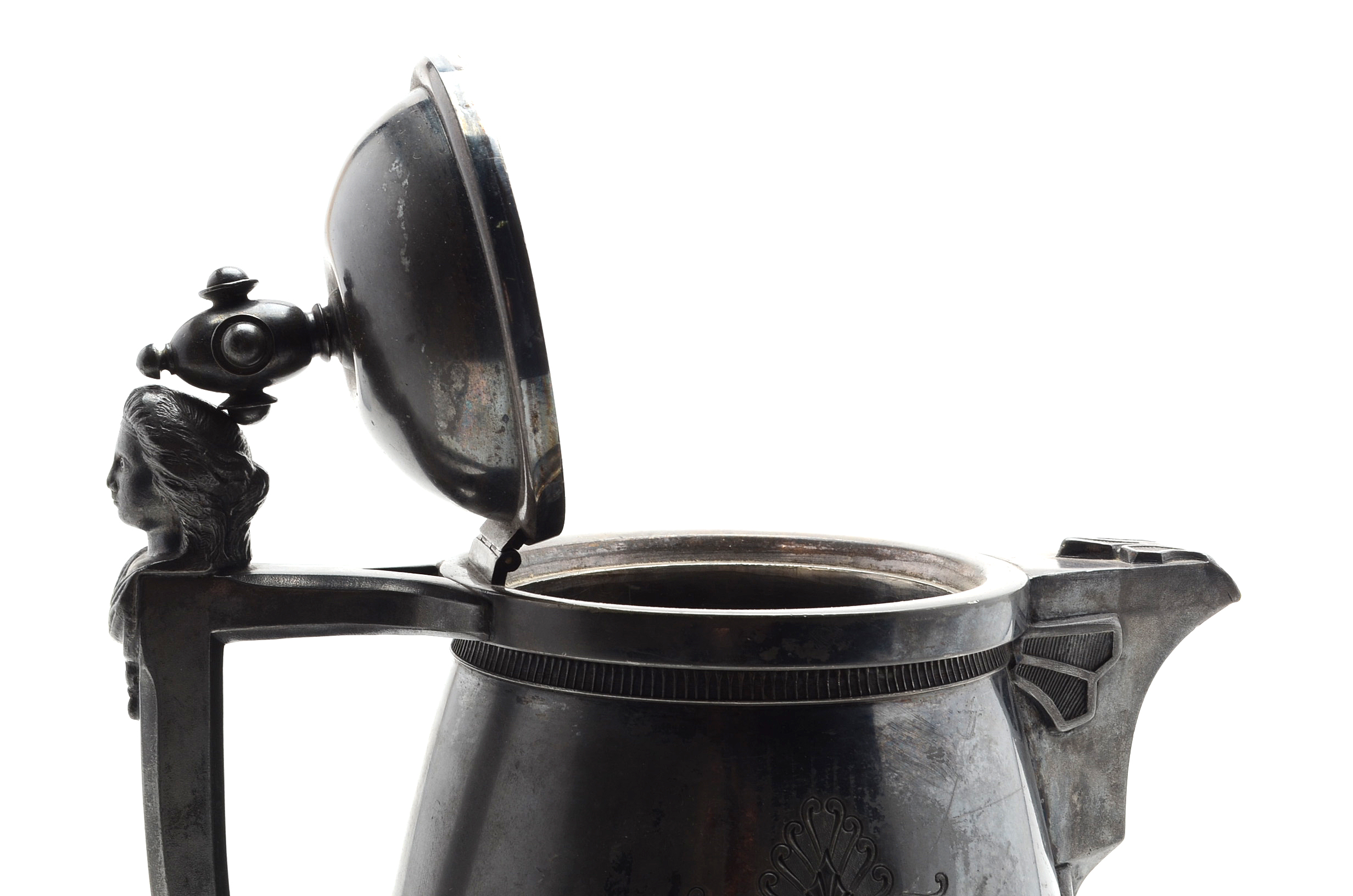 19th Century Simpson Hall Miller & Co. Silver Plate Insulated Ice Water Pitcher