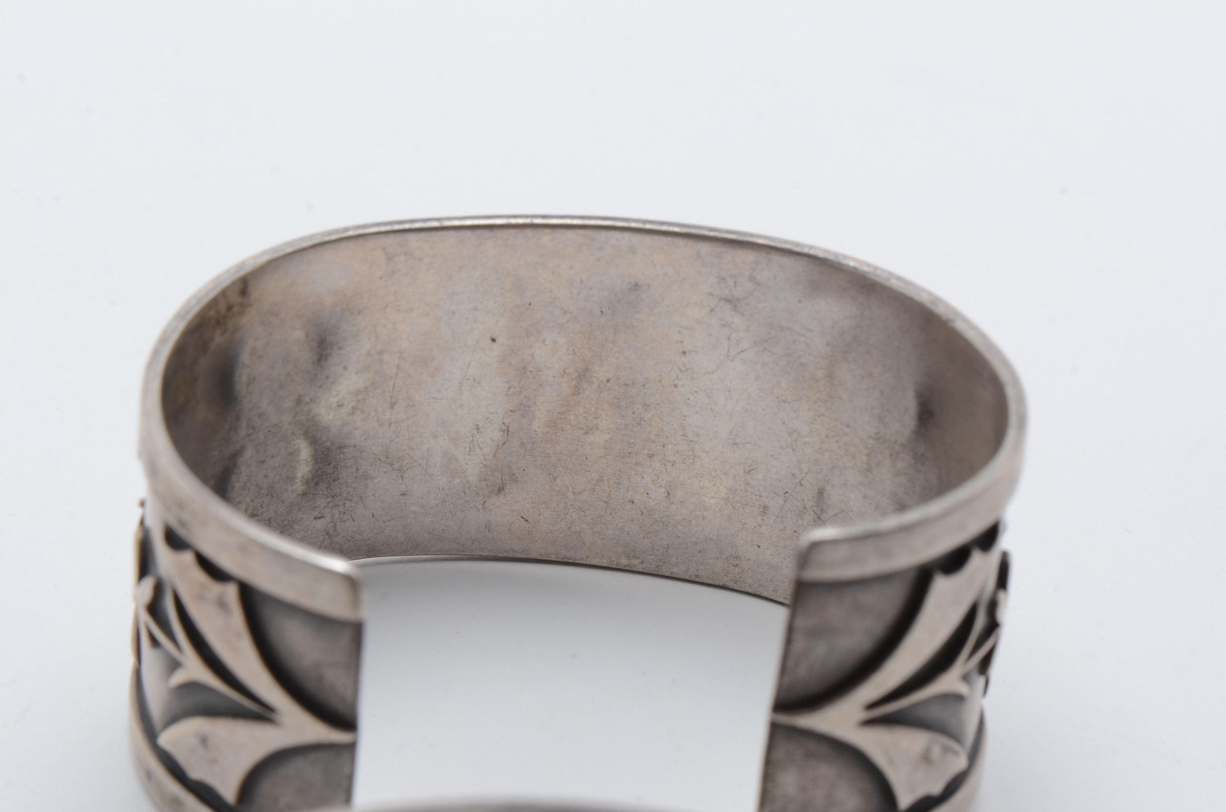 Pair of Sterling Silver Cuff Bracelets with Floral Design