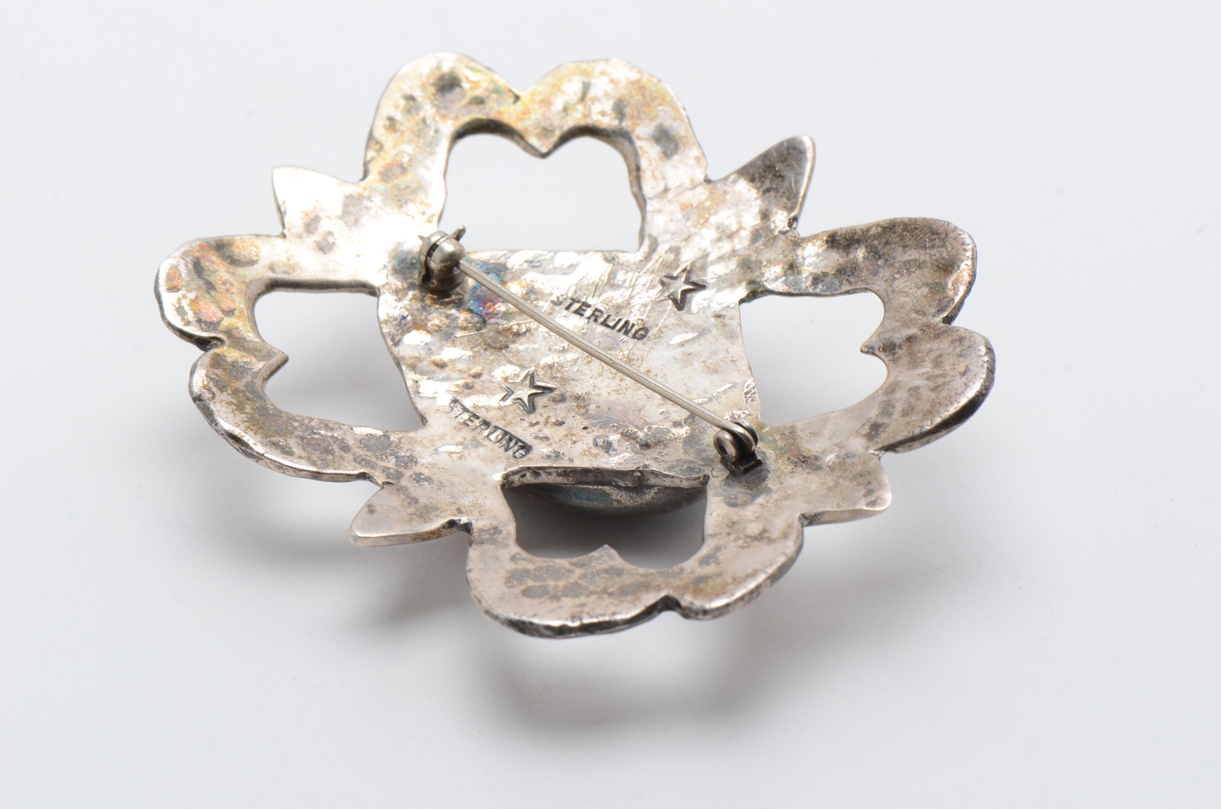 Sterling Silver Black Onyx Brooch