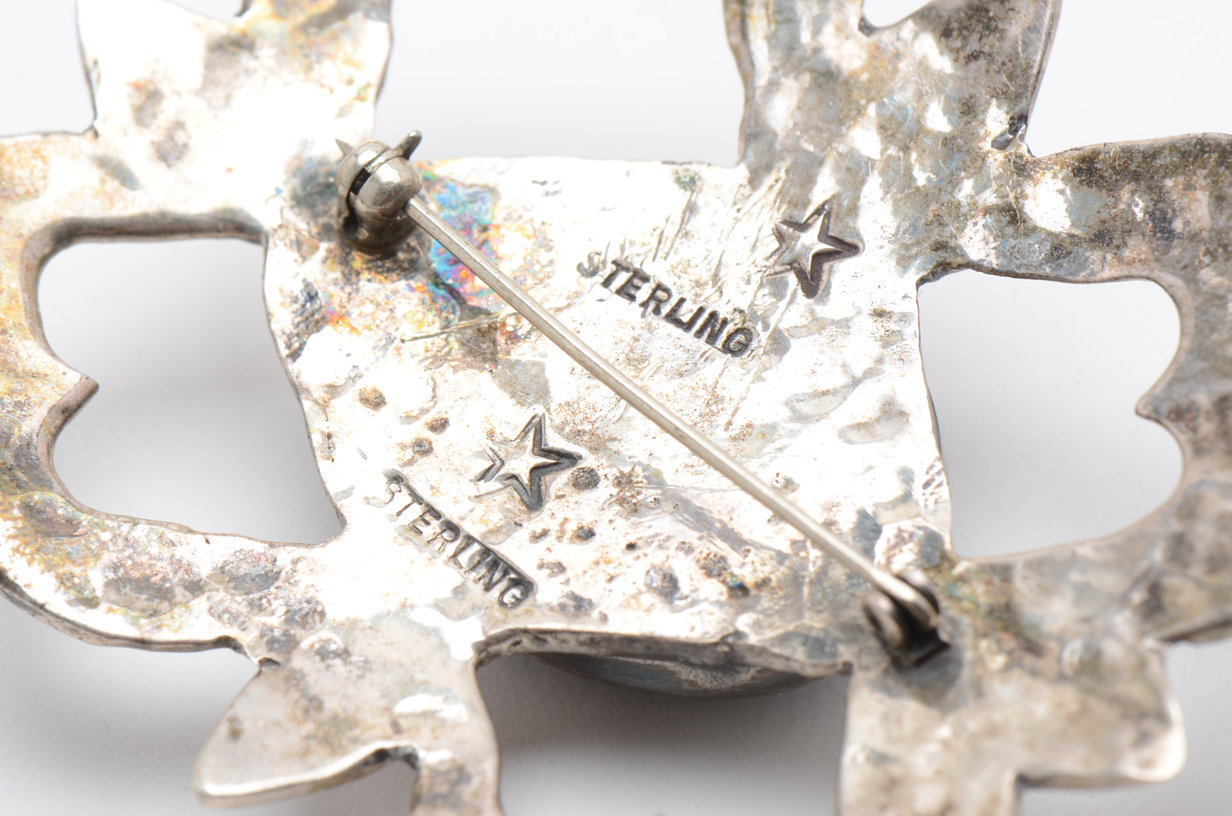 Sterling Silver Black Onyx Brooch