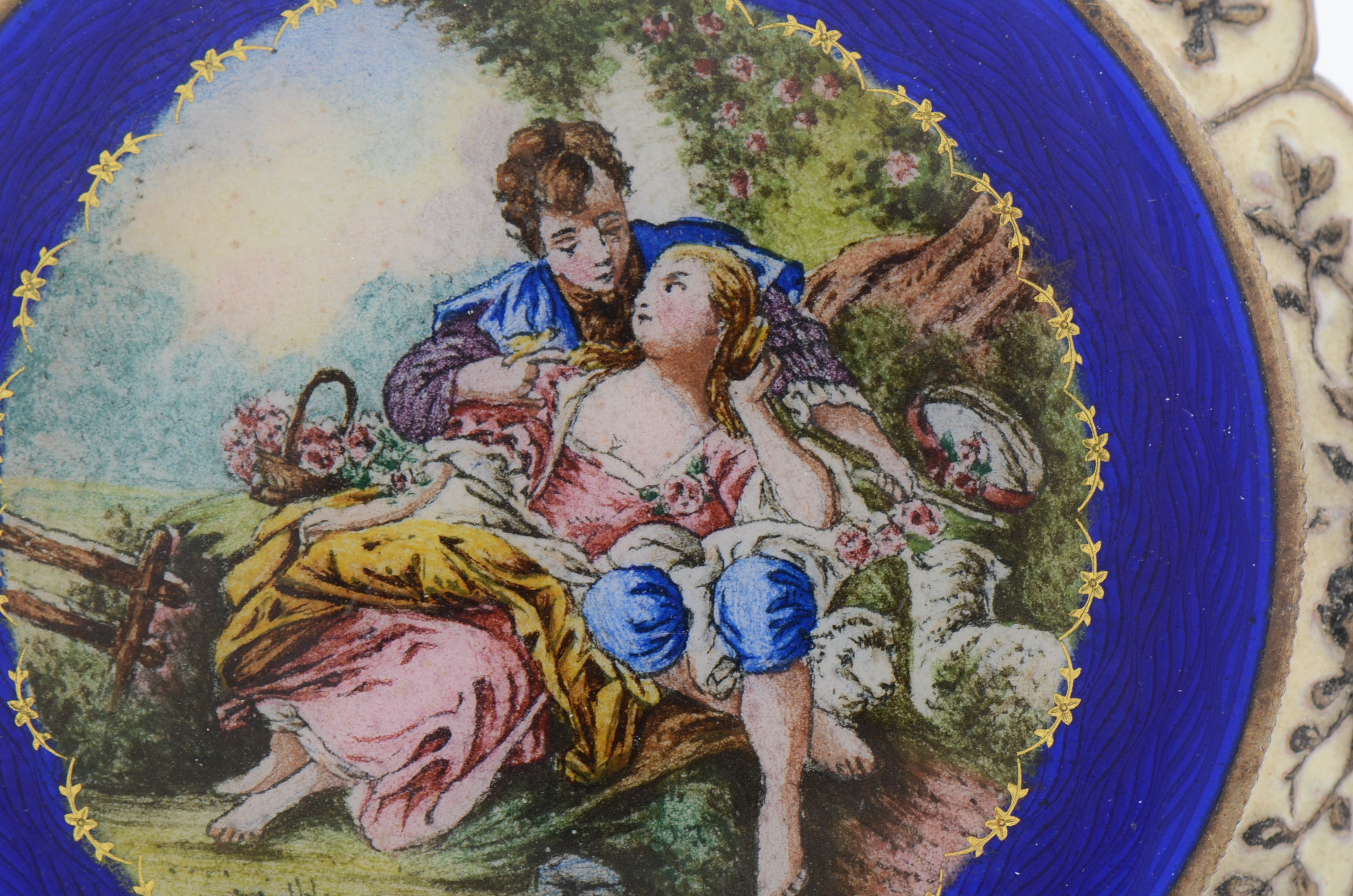 Vintage Sterling Silver Enameled Guilloché Compact and Cloisonné Pendant