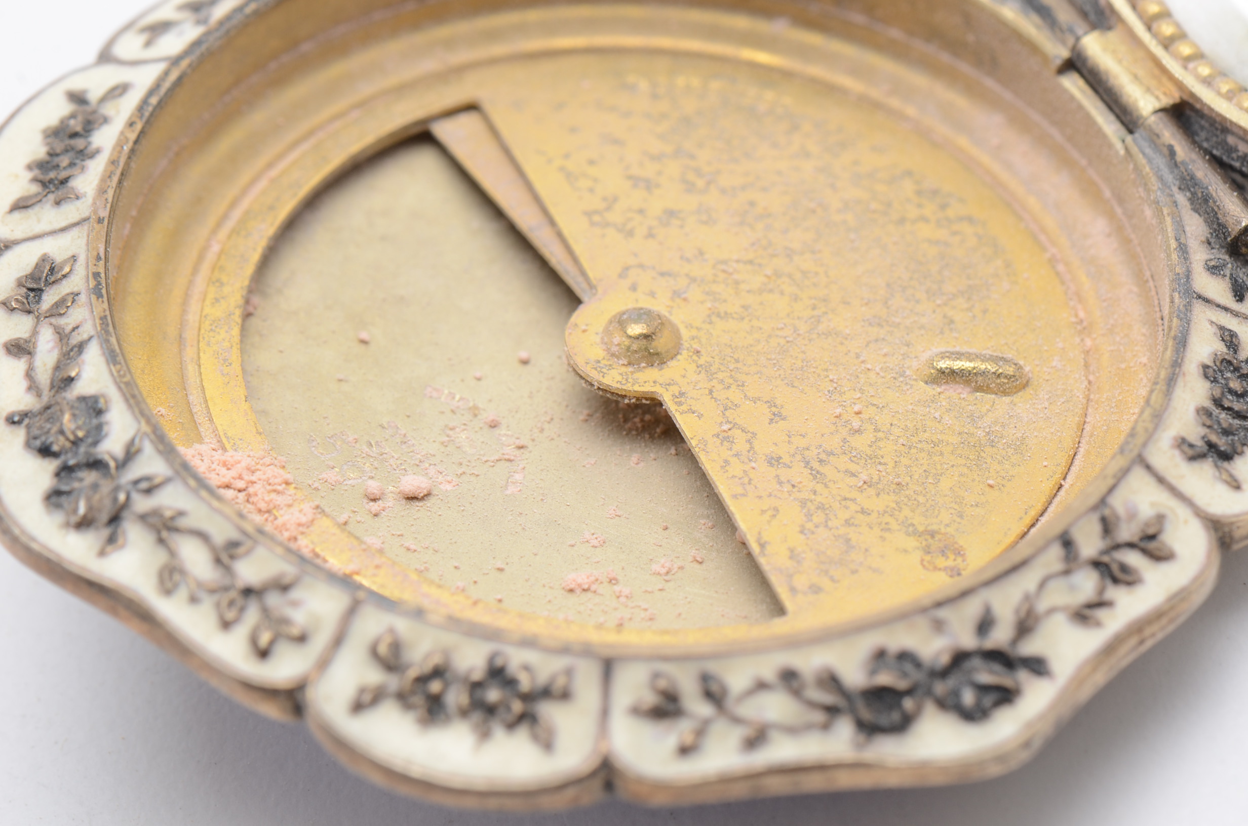 Vintage Sterling Silver Enameled Guilloché Compact and Cloisonné Pendant