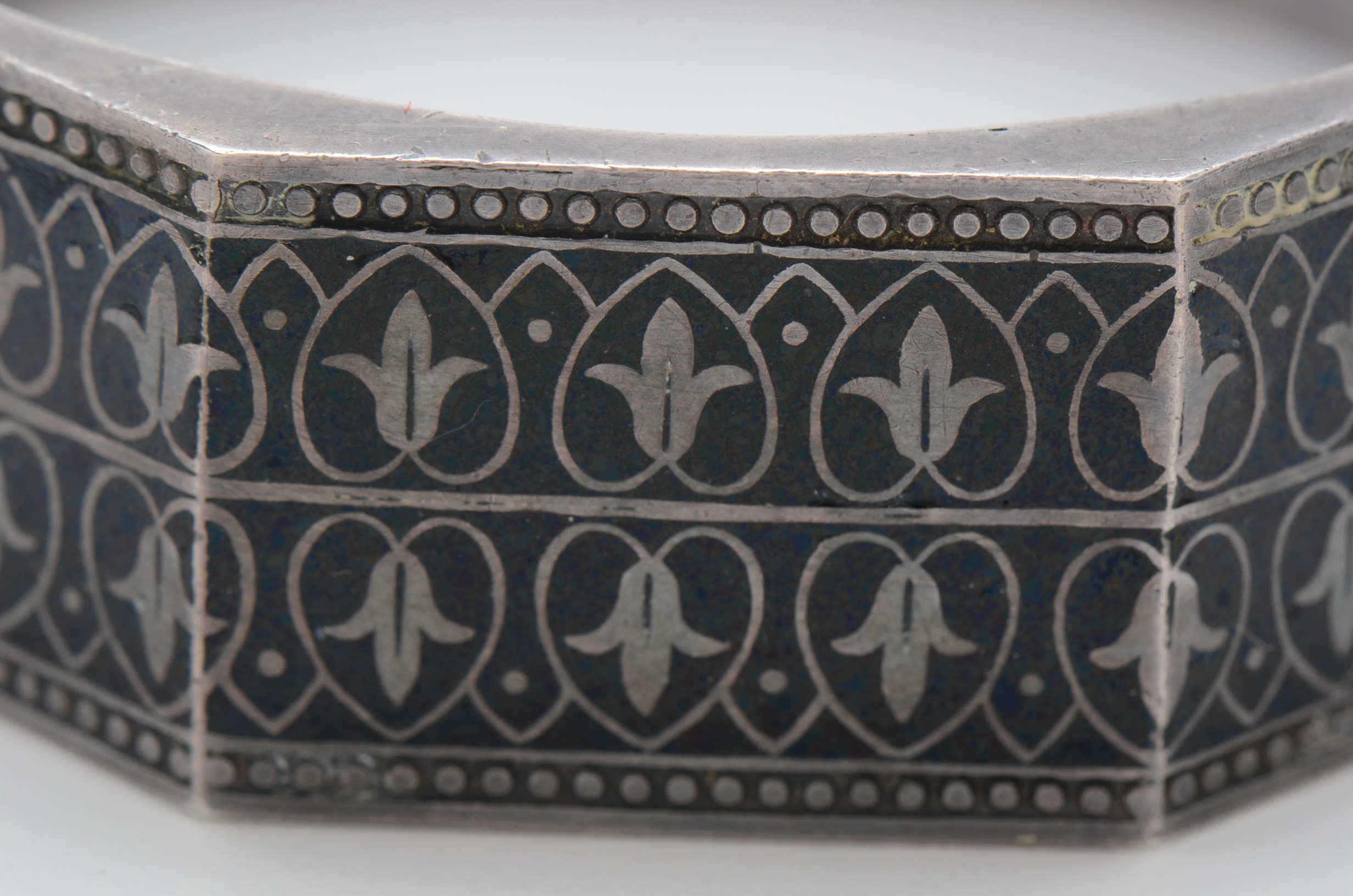 Sterling Silver and Enameled Hinged Cuff