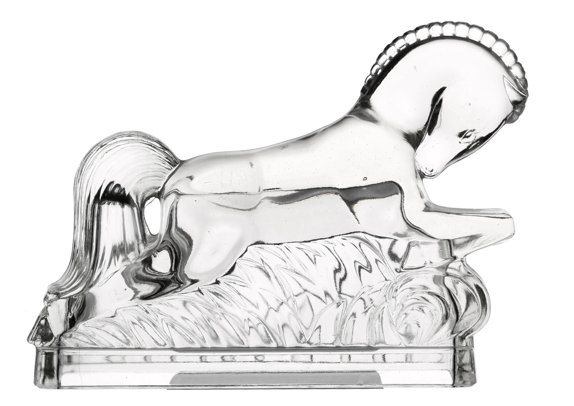 Vintage Glass Horse Bookends from L.E. Smith American Glass Co., Circa 1940