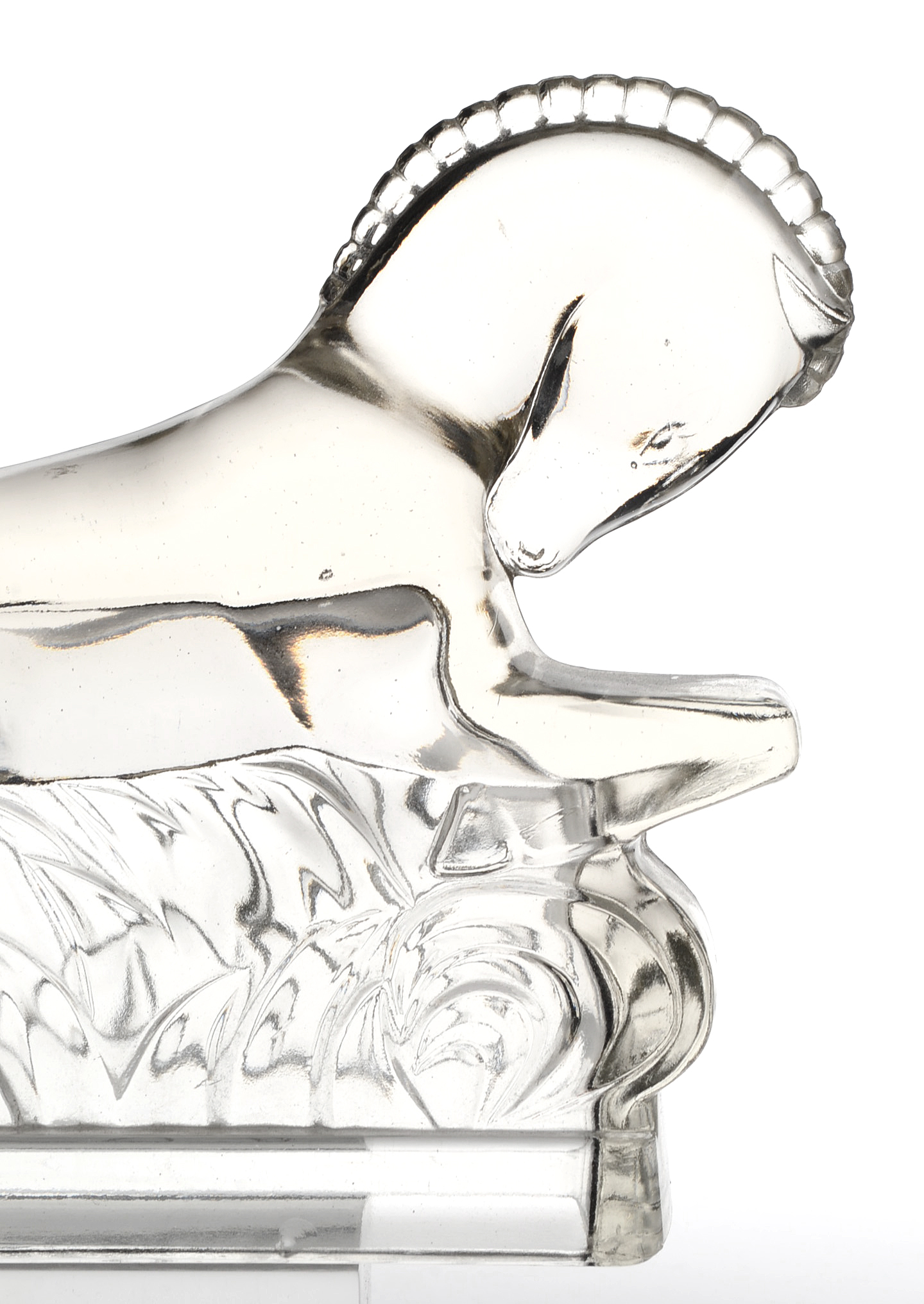 Vintage Glass Horse Bookends from L.E. Smith American Glass Co., Circa 1940