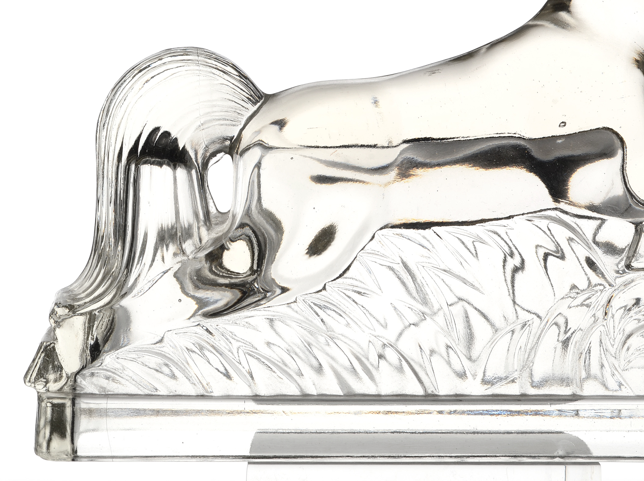 Vintage Glass Horse Bookends from L.E. Smith American Glass Co., Circa 1940