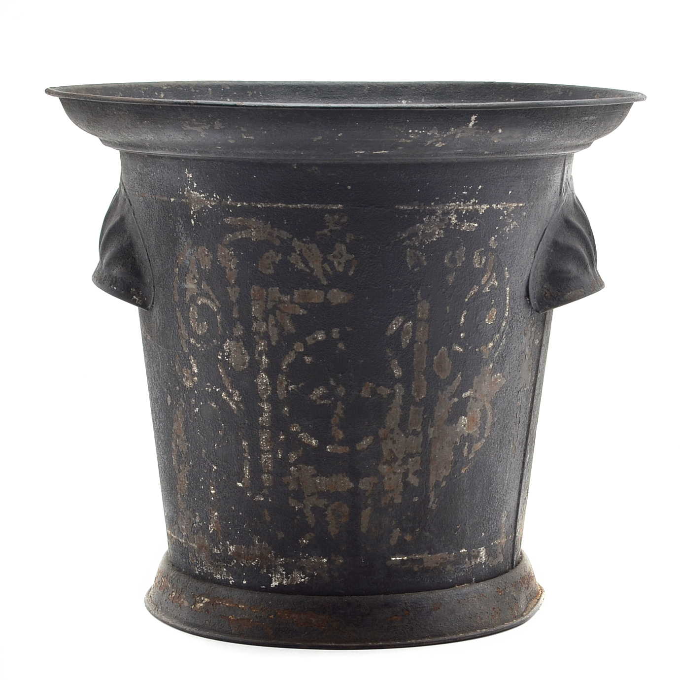 Antique Tin Ash Can With Lid