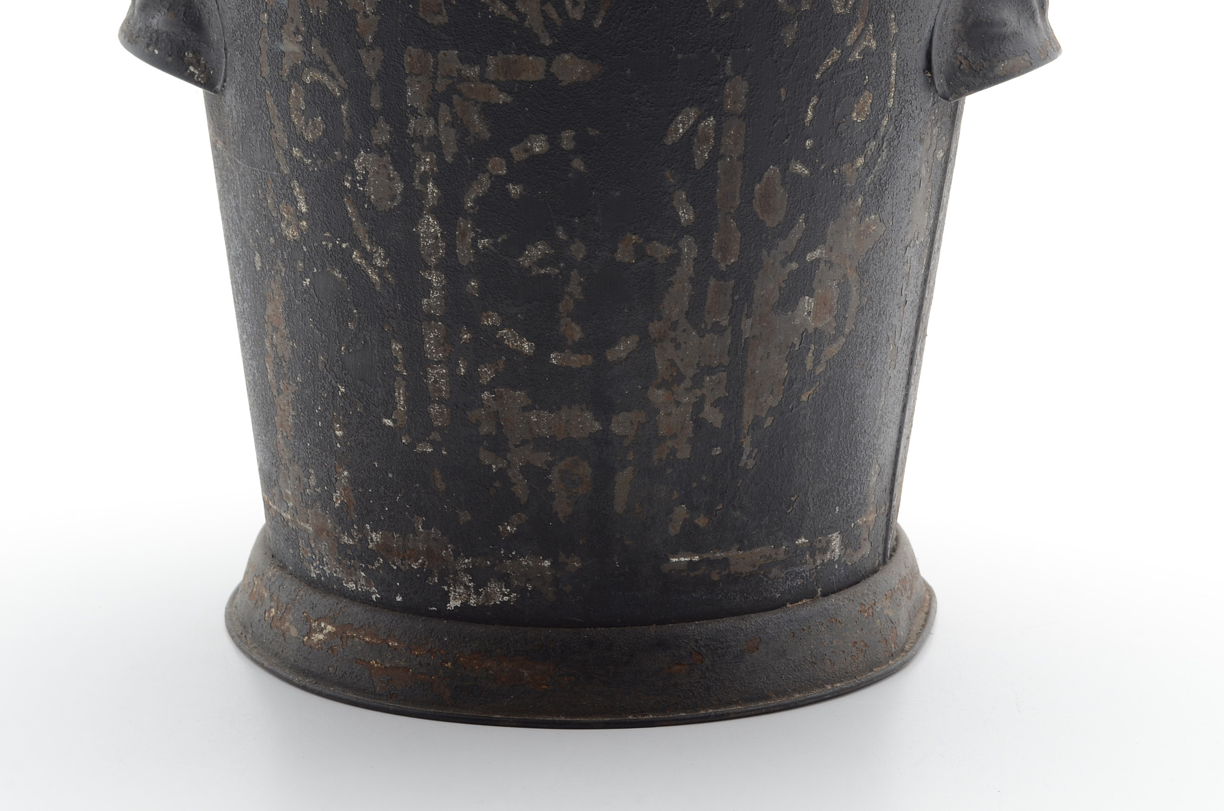 Antique Tin Ash Can With Lid