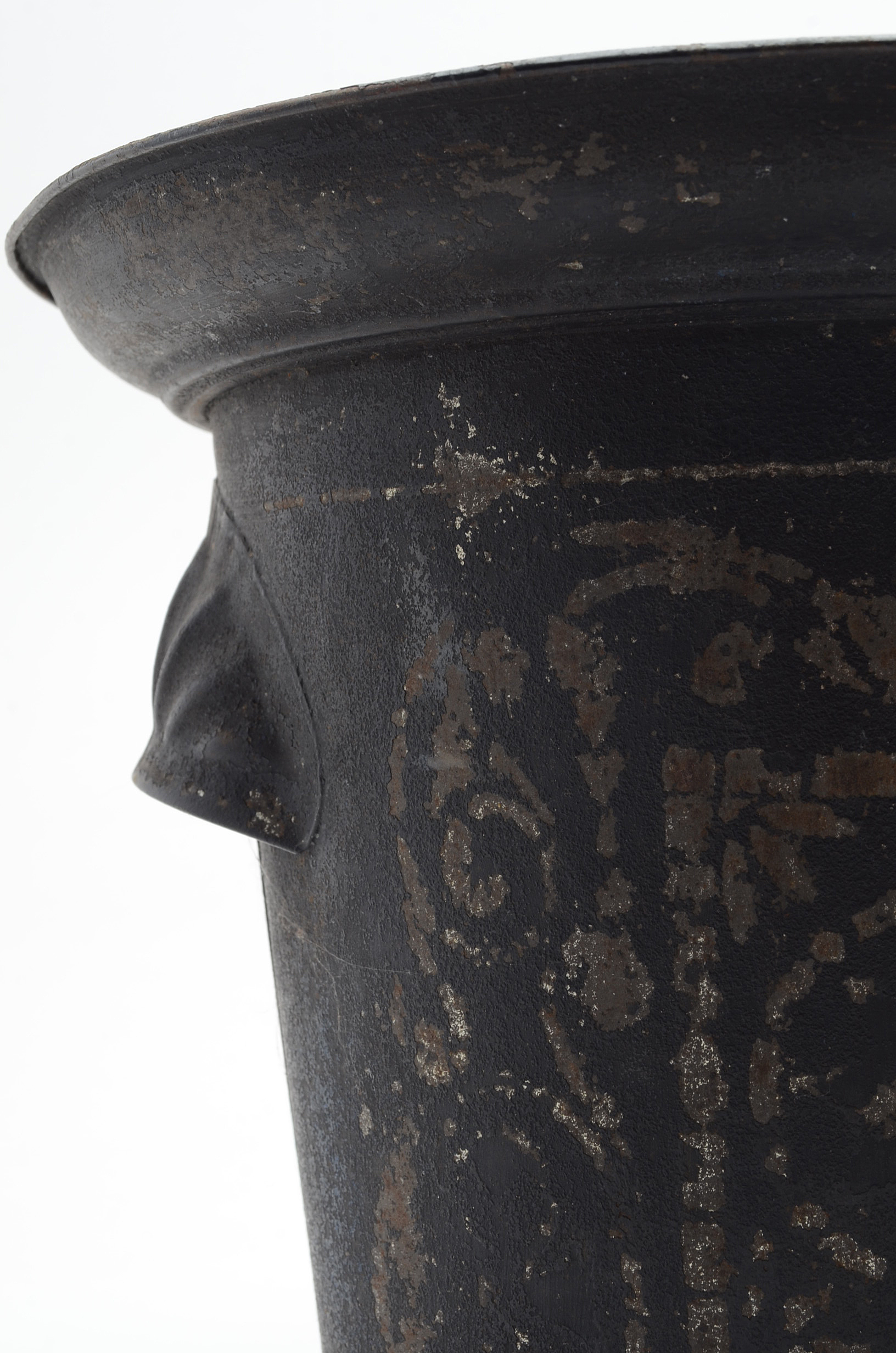 Antique Tin Ash Can With Lid