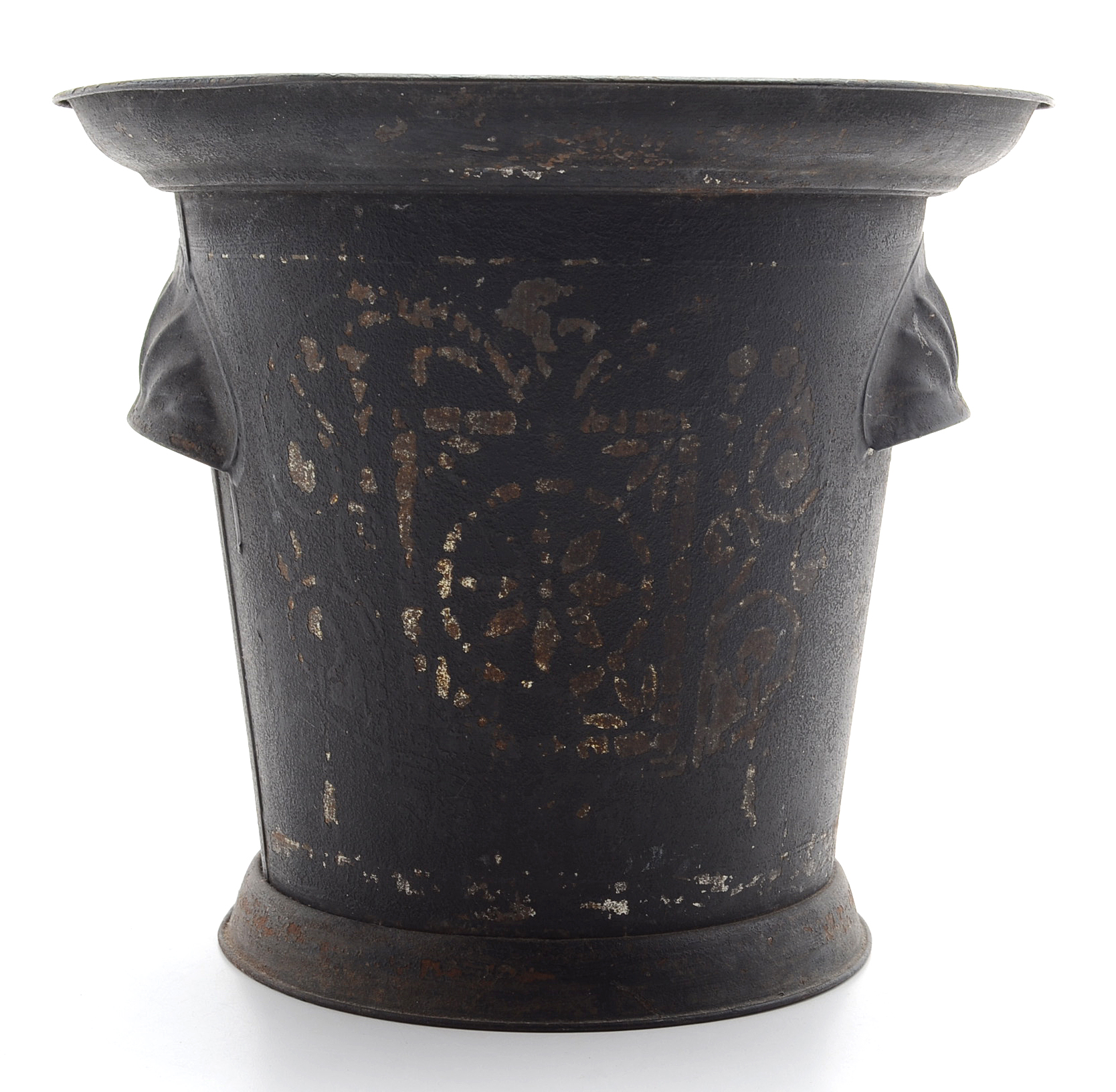 Antique Tin Ash Can With Lid