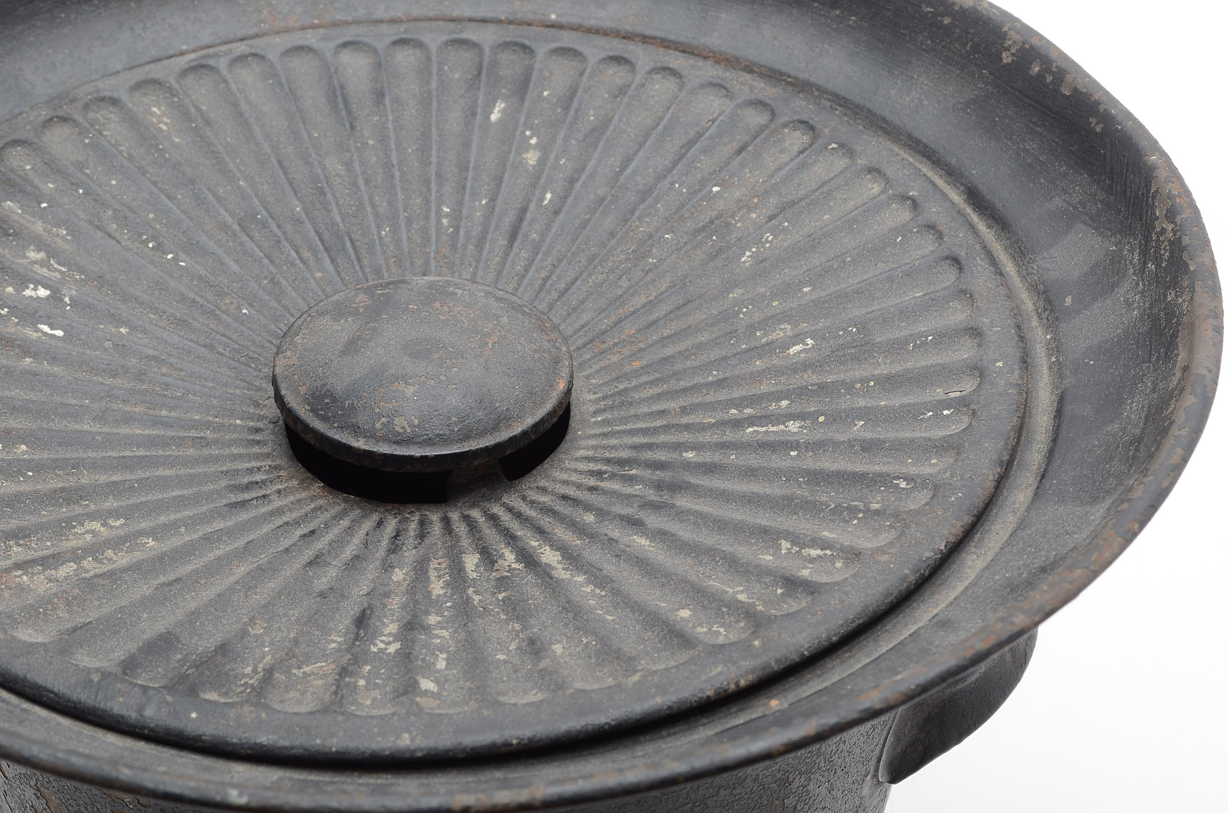 Antique Tin Ash Can With Lid