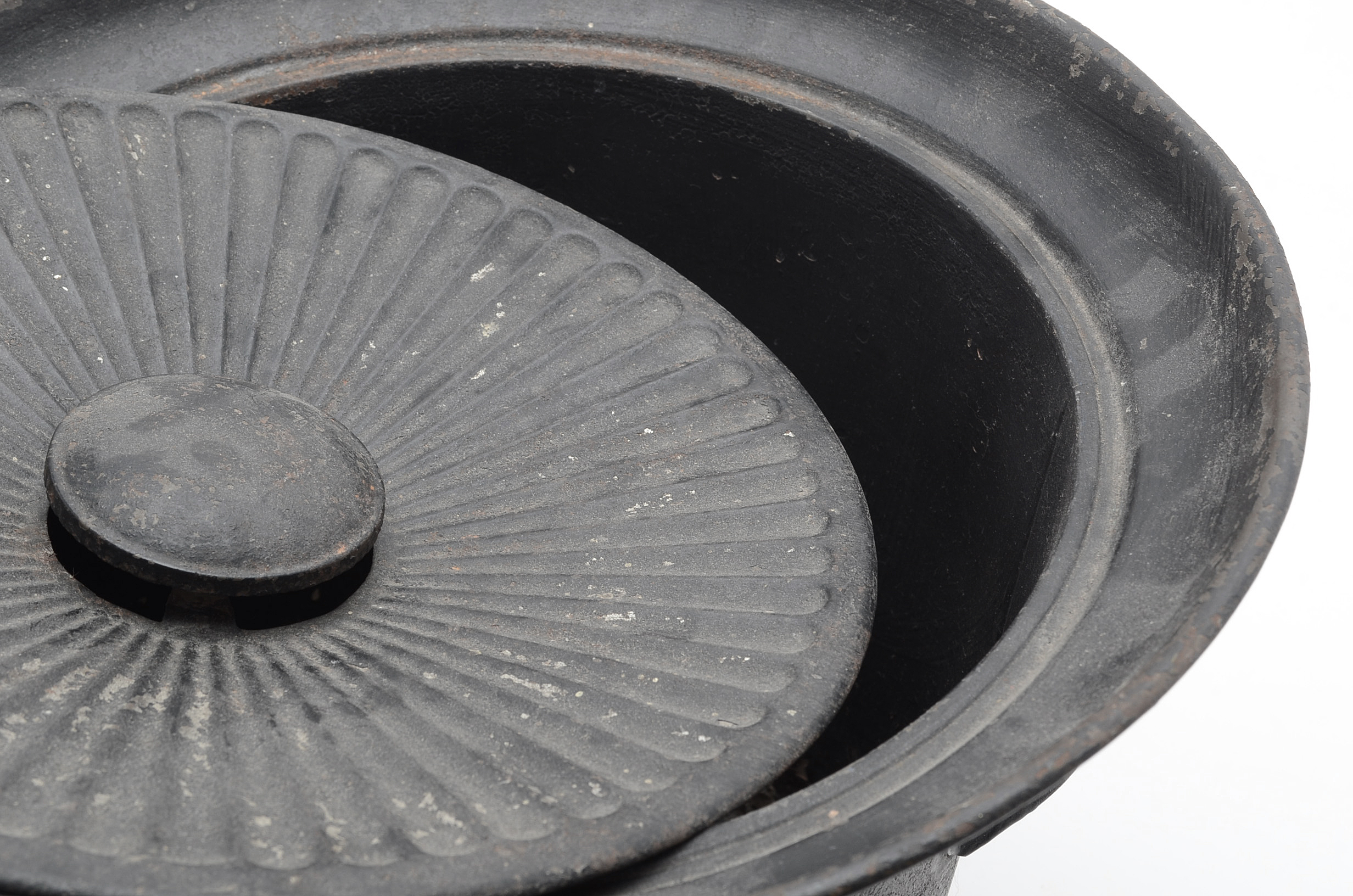 Antique Tin Ash Can With Lid