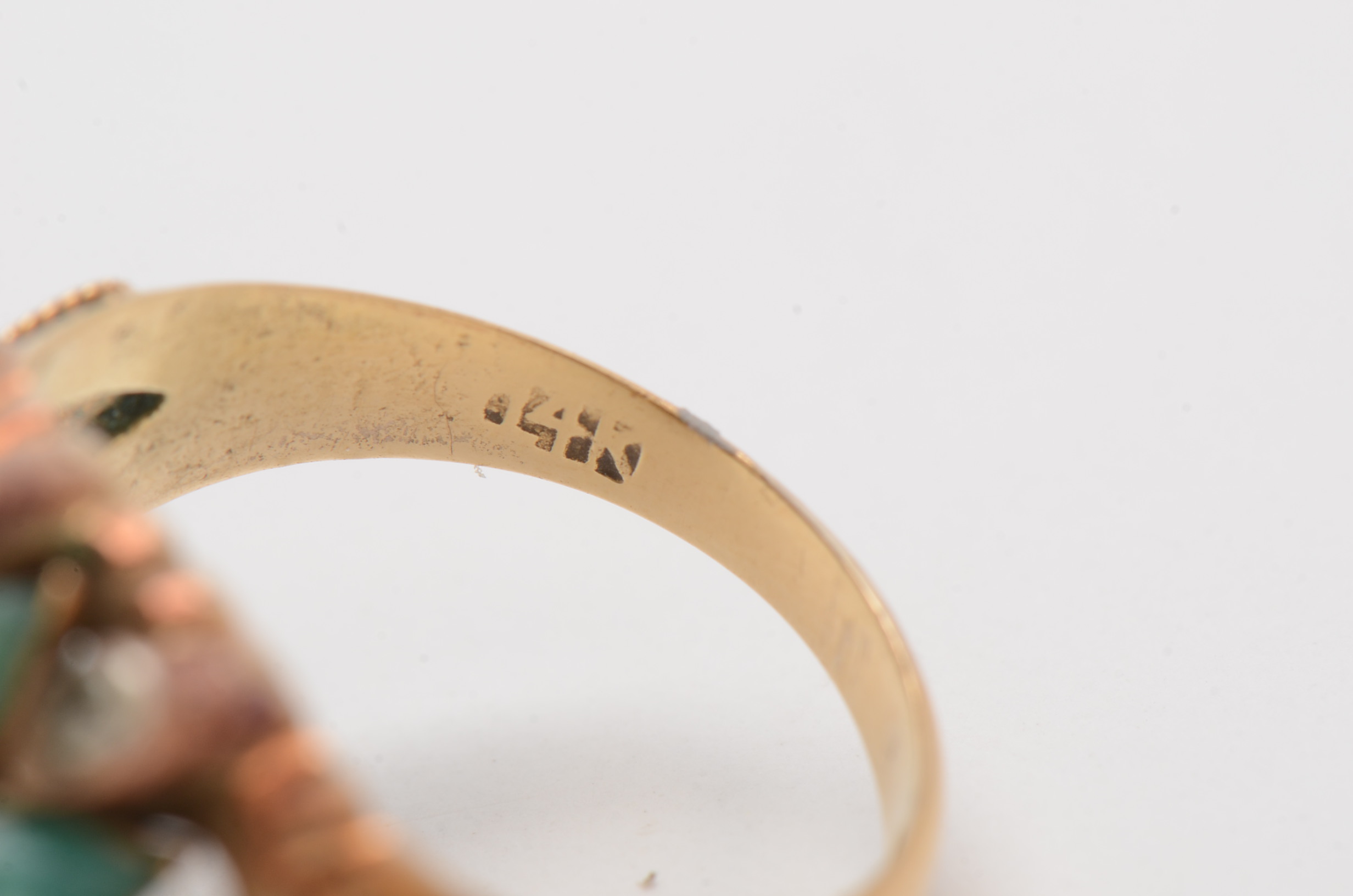 Vintage 10K Yellow Gold White Topaz and Emerald Ring and Earrings