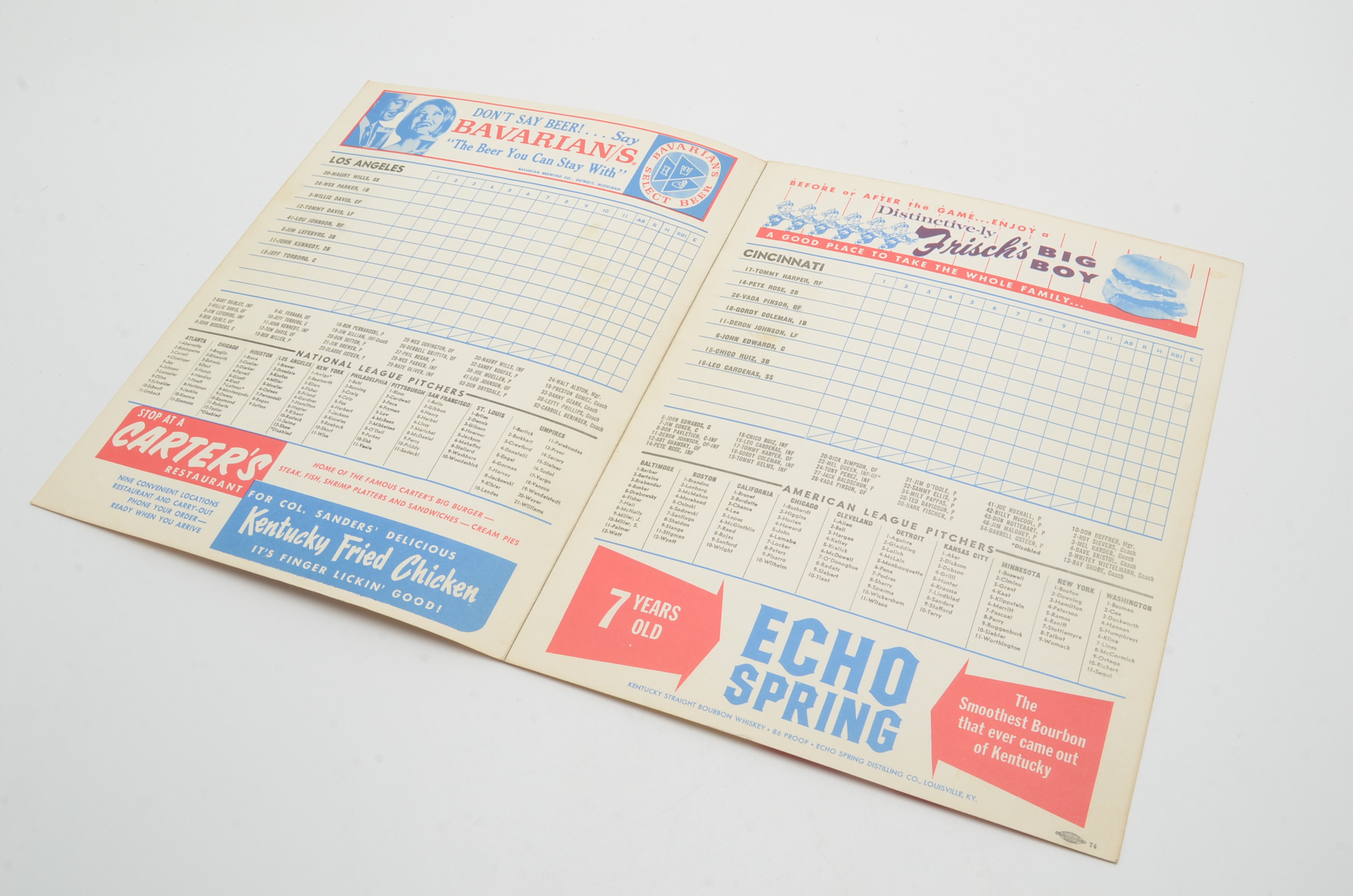 Official Cincinnati Redlegs Scorecards Dated 1958, 1960, 1961 and 1966