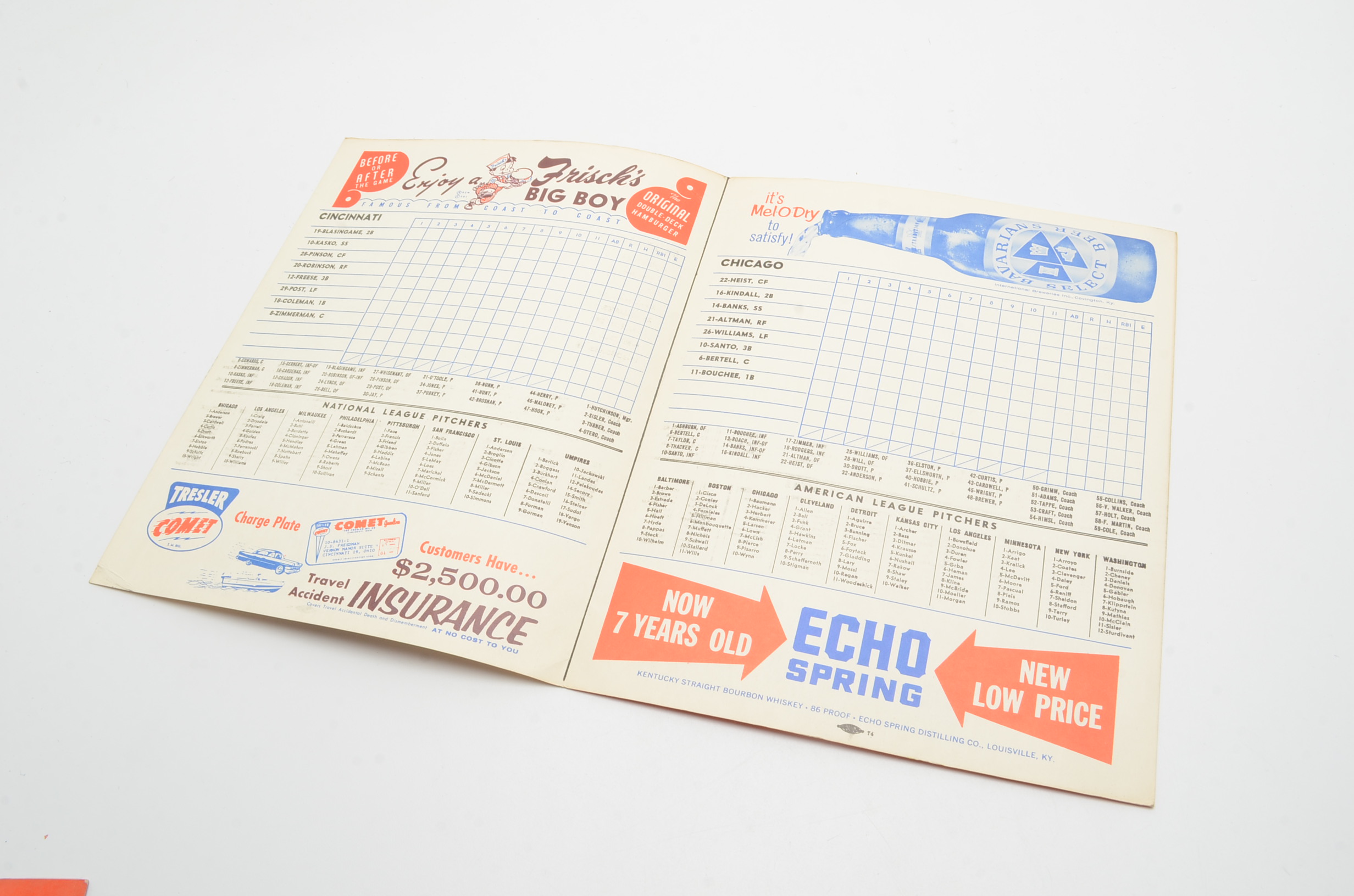 Official Cincinnati Redlegs Scorecards Dated 1958, 1960, 1961 and 1966