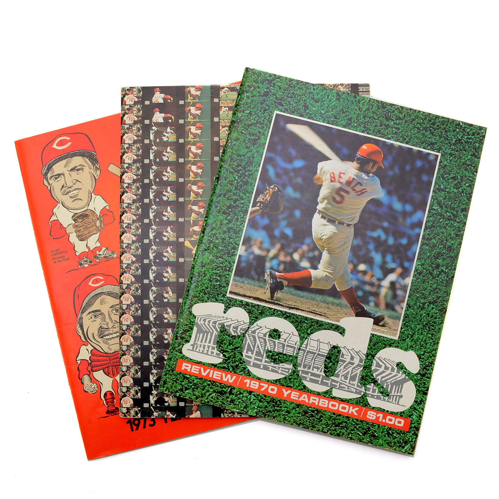 Three Vintage Cincinnati Reds Yearbook Magazines