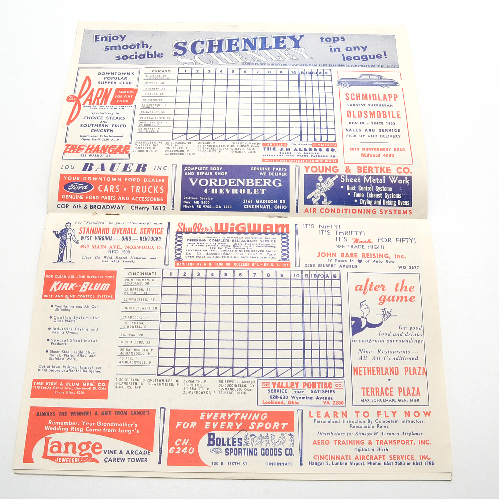 Three Cincinnati Reds Unmarked Score Books from 1950, 1951 and 1952