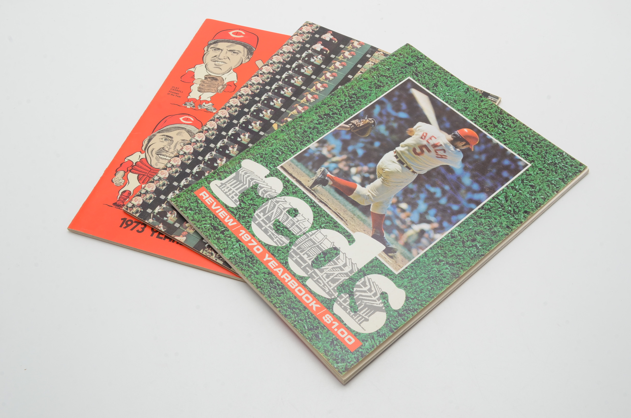 Three Vintage Cincinnati Reds Yearbook Magazines