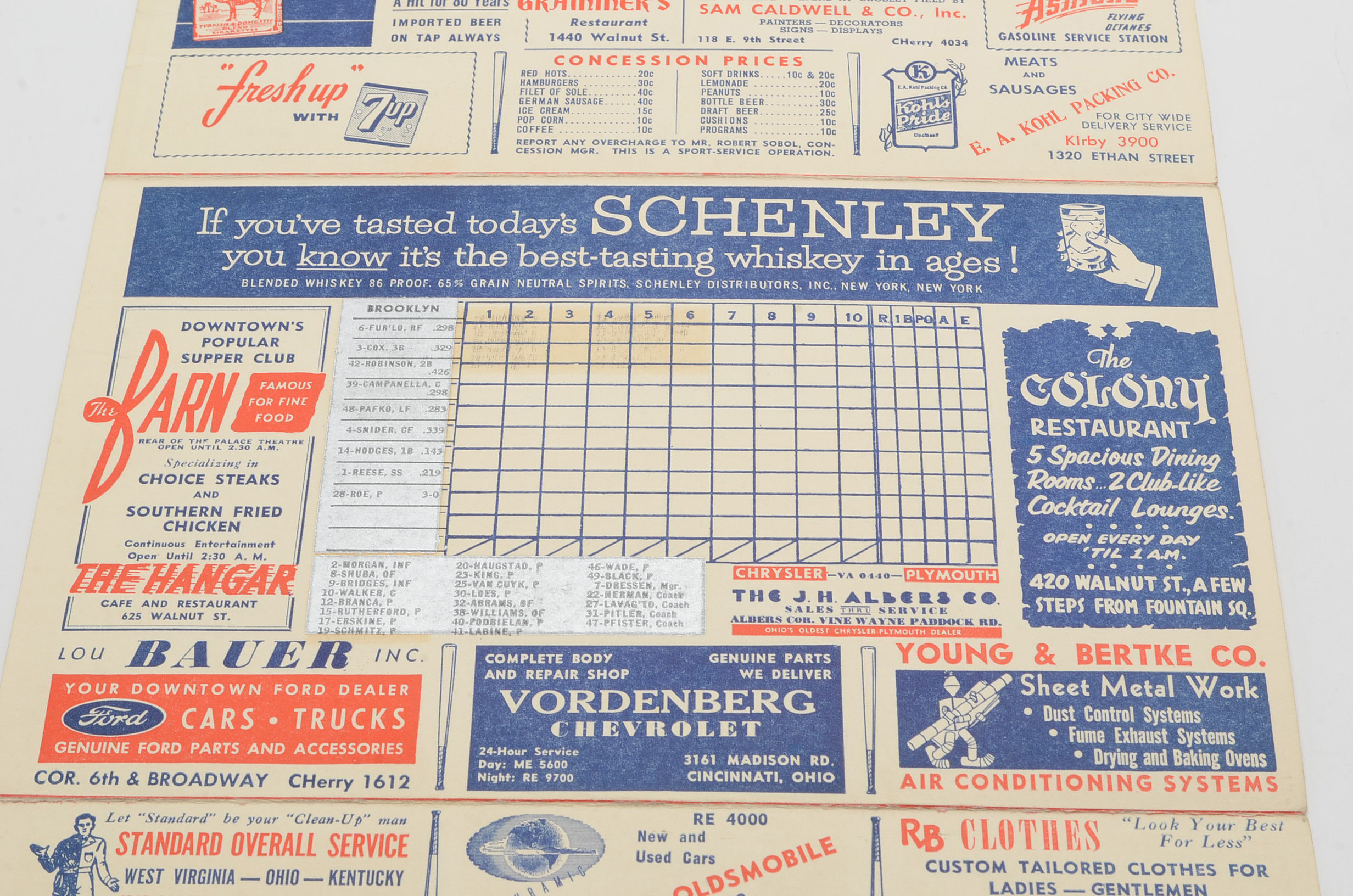 Three Cincinnati Reds Unmarked Score Books from 1950, 1951 and 1952