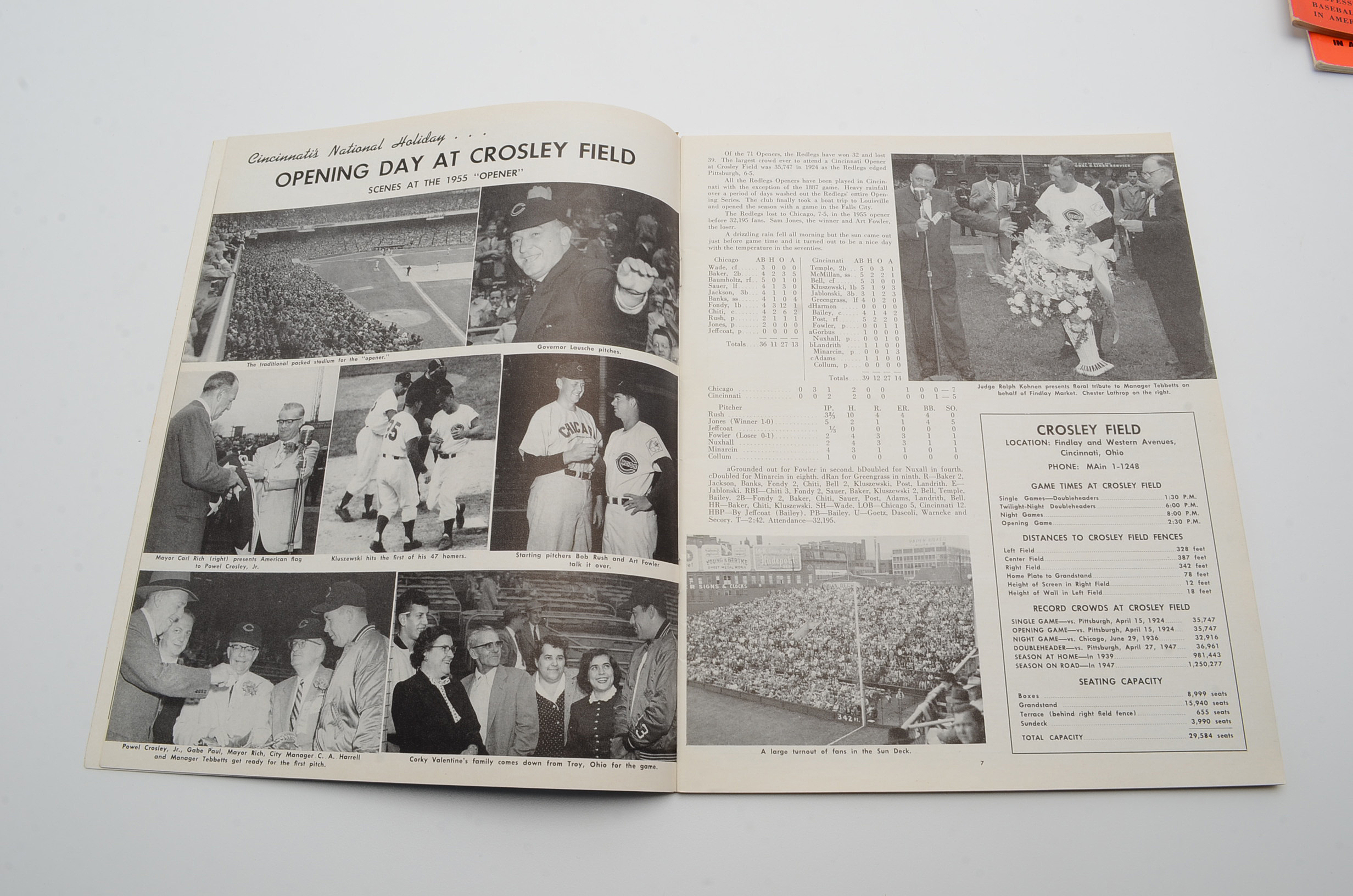 Cincinnati Redlegs Baseball Yearbooks for the Consecutive Years 1955-1958