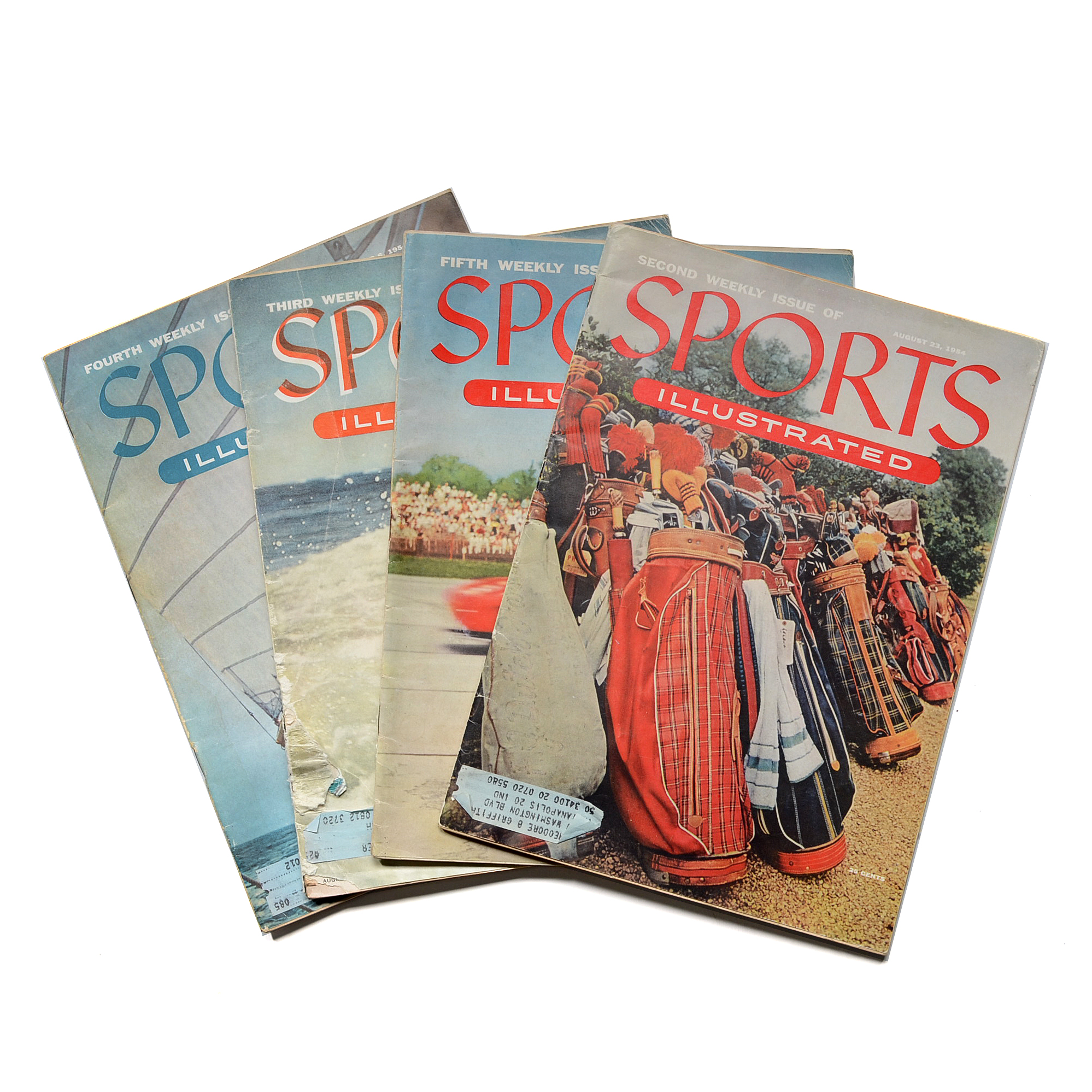 Four Vintage "Sports Illustrated" Magazines From 1954
