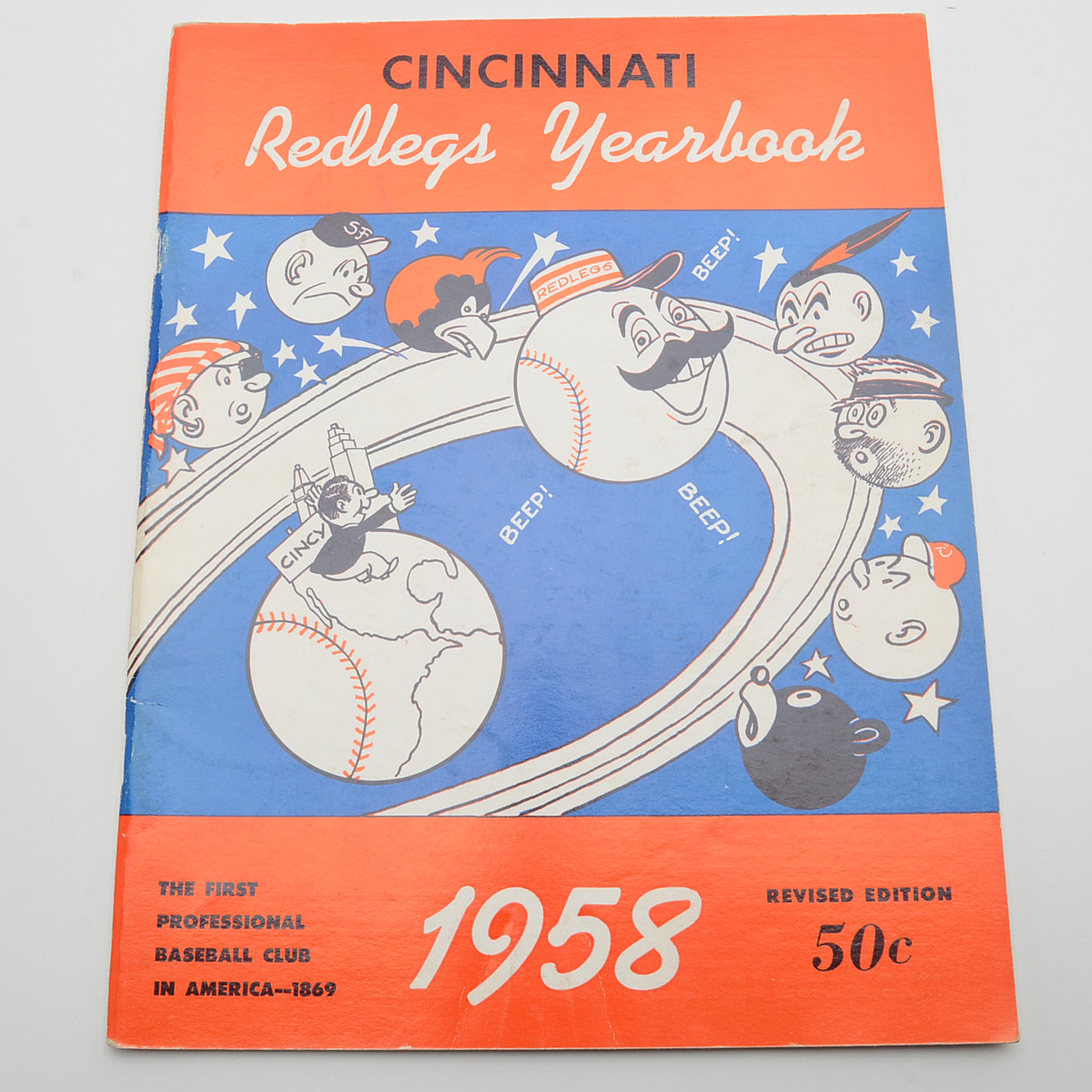Cincinnati Redlegs Baseball Yearbooks for the Consecutive Years 1955-1958