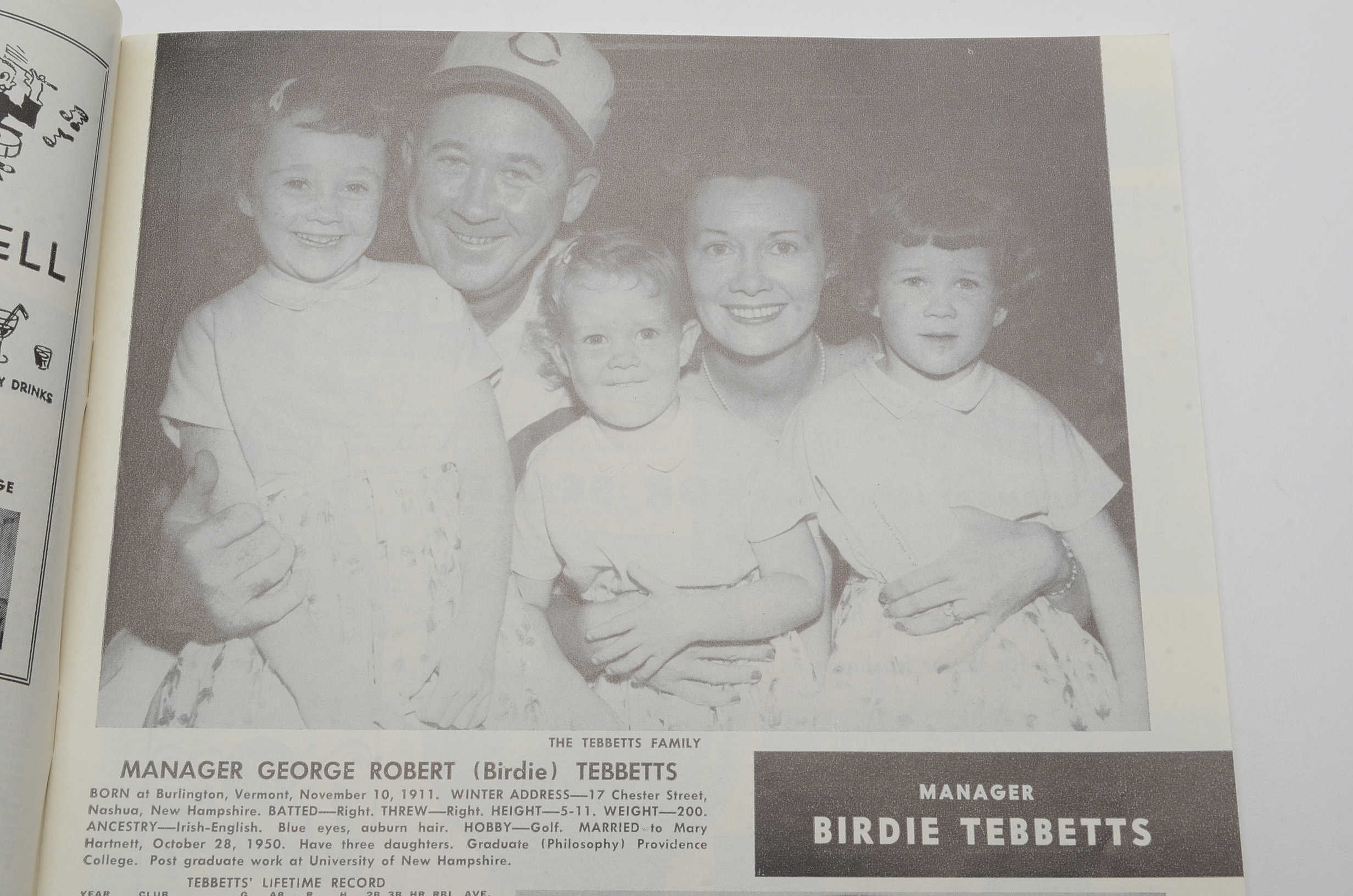 Cincinnati Redlegs Baseball Yearbooks for the Consecutive Years 1955-1958