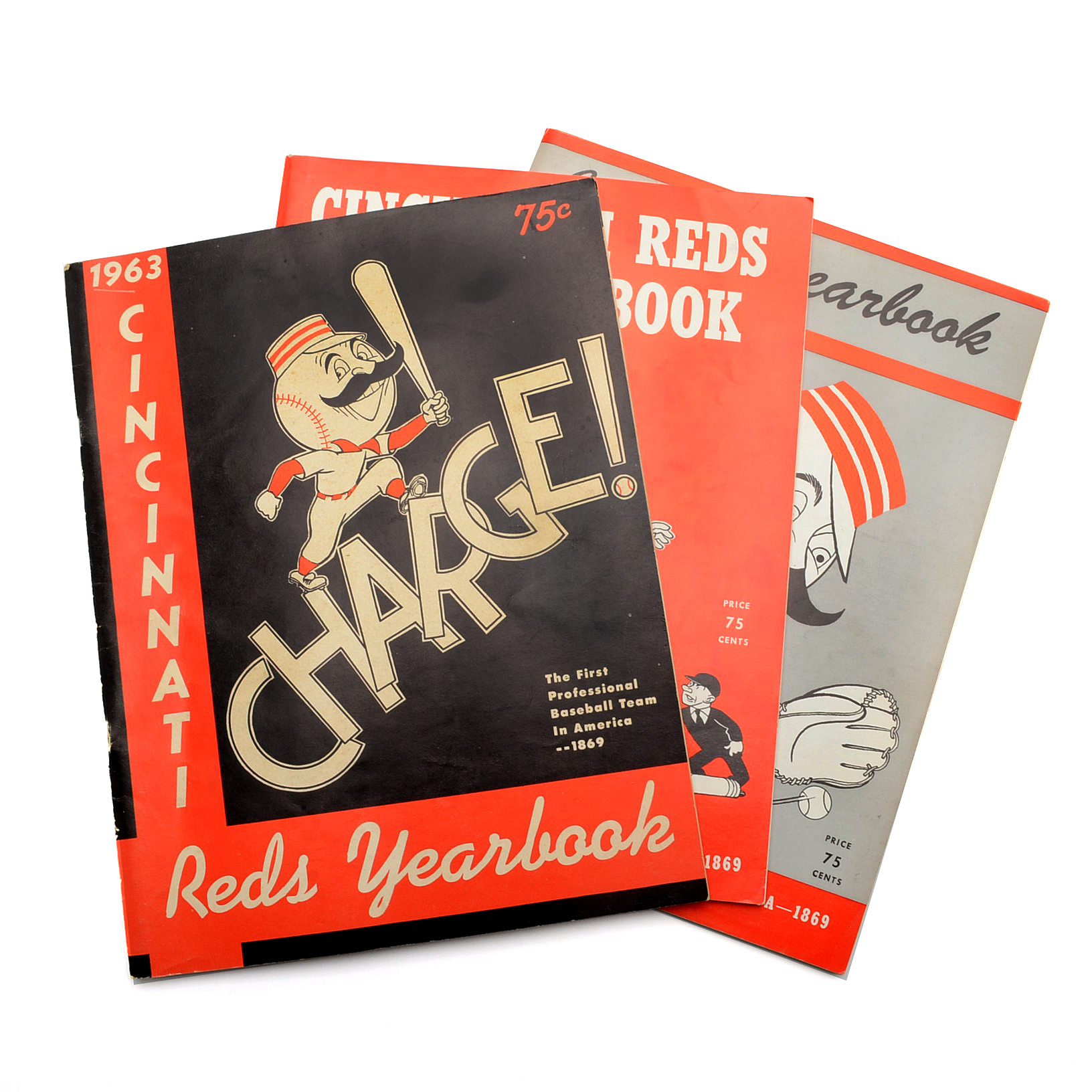 Cincinnati Reds Baseball Yearbooks from 1963, 1965 and 1966