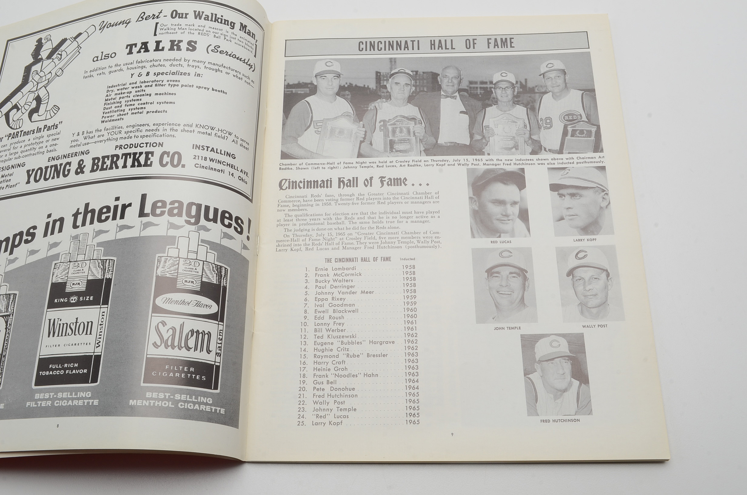 Cincinnati Reds Baseball Yearbooks from 1963, 1965 and 1966