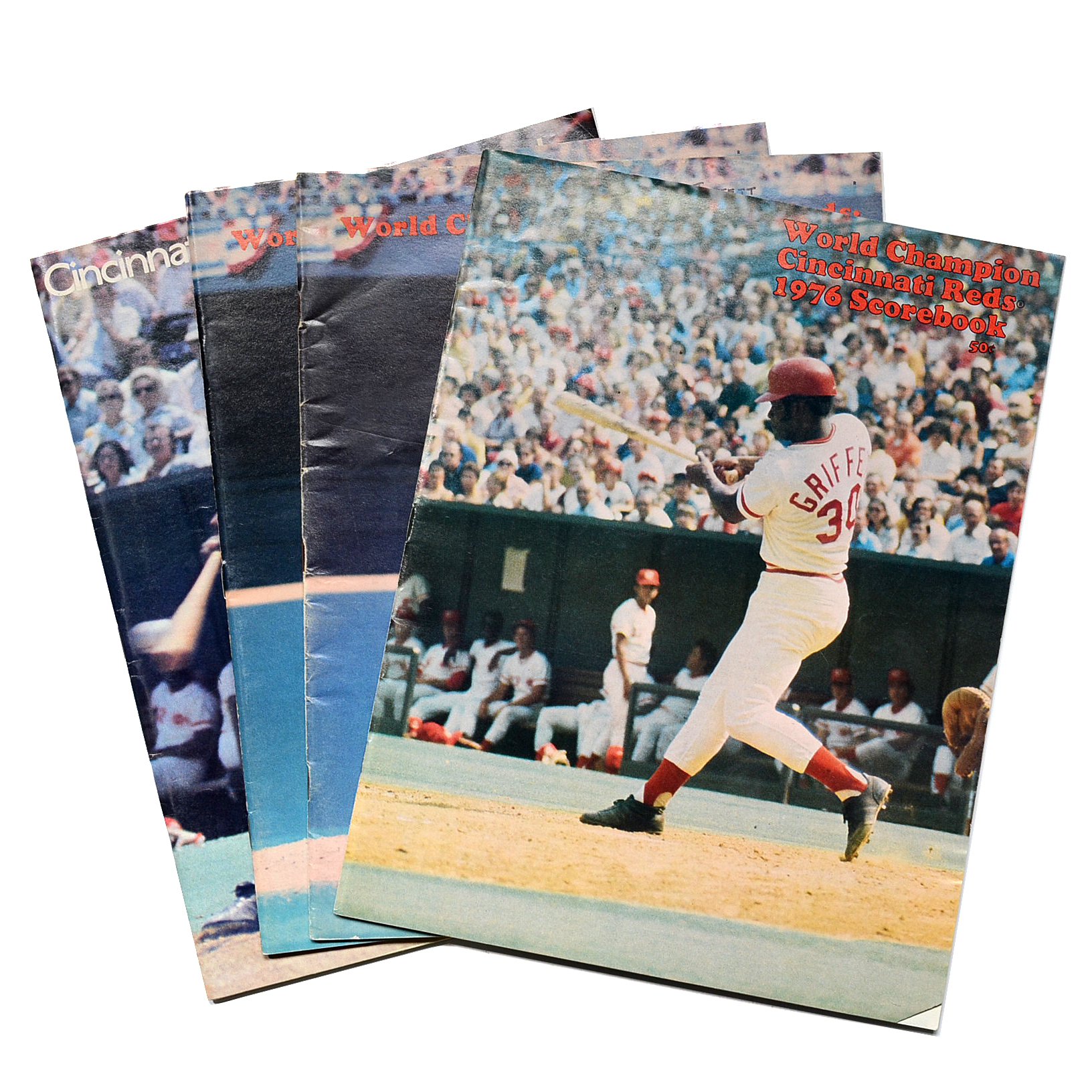 Four Cincinnati Reds Scorebooks From the Big Red Machine Days, 1976-1977