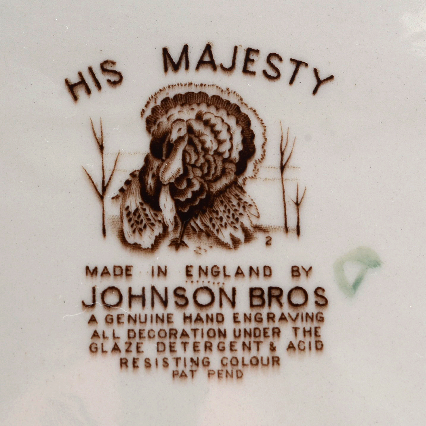 Vintage Johnson Bros. "His Majesty" Turkey Platter, Made in England