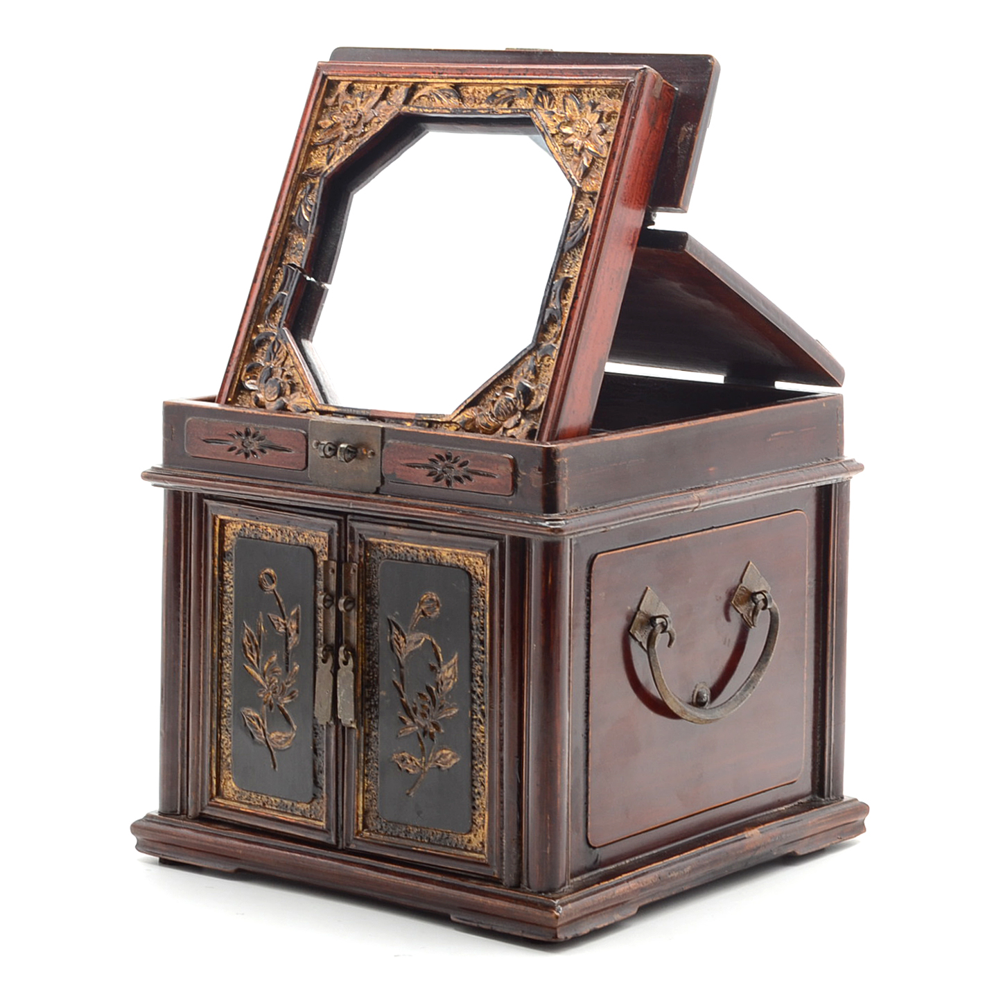 Vintage Chinese Vanity Mirror with Drawers