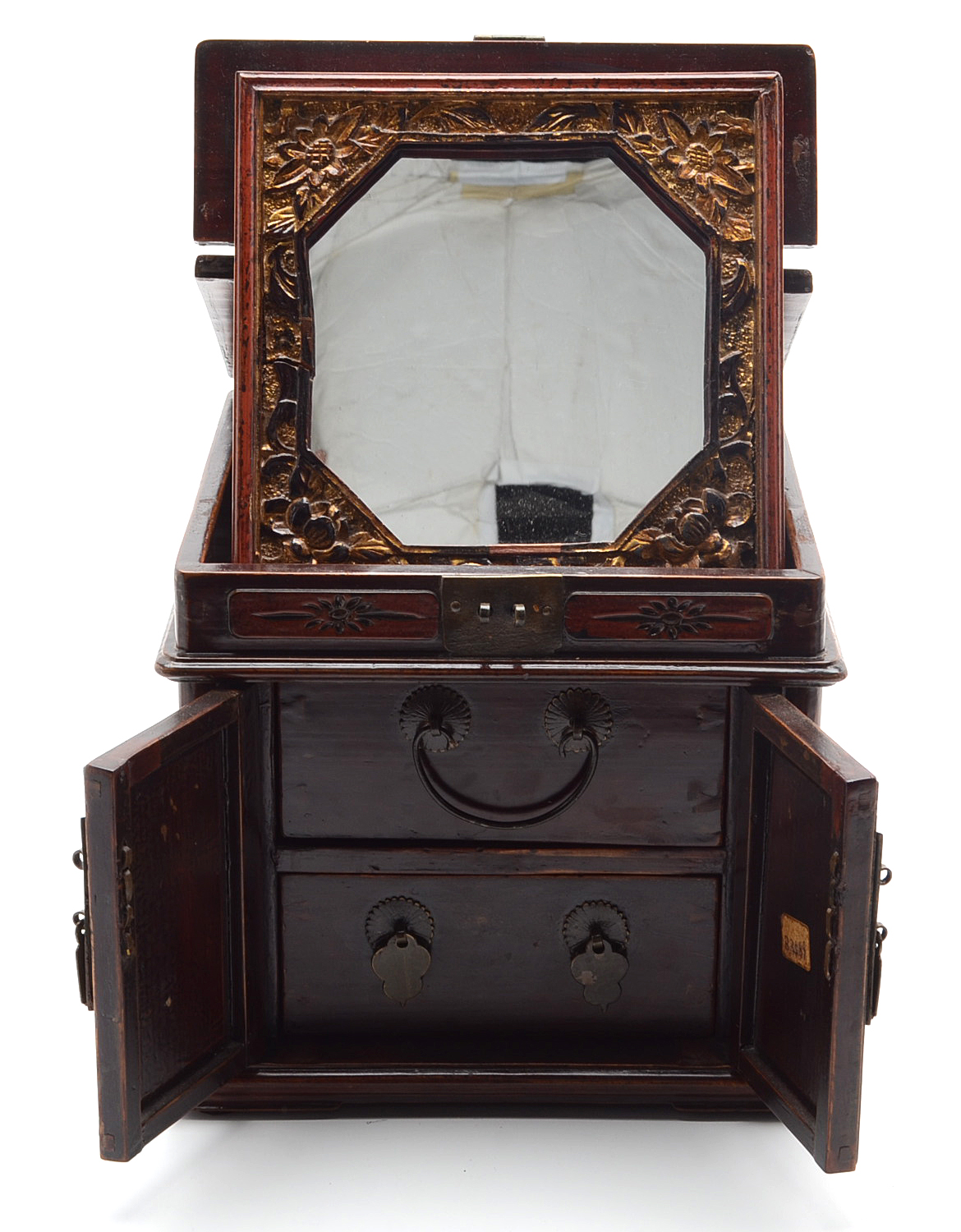Vintage Chinese Vanity Mirror with Drawers