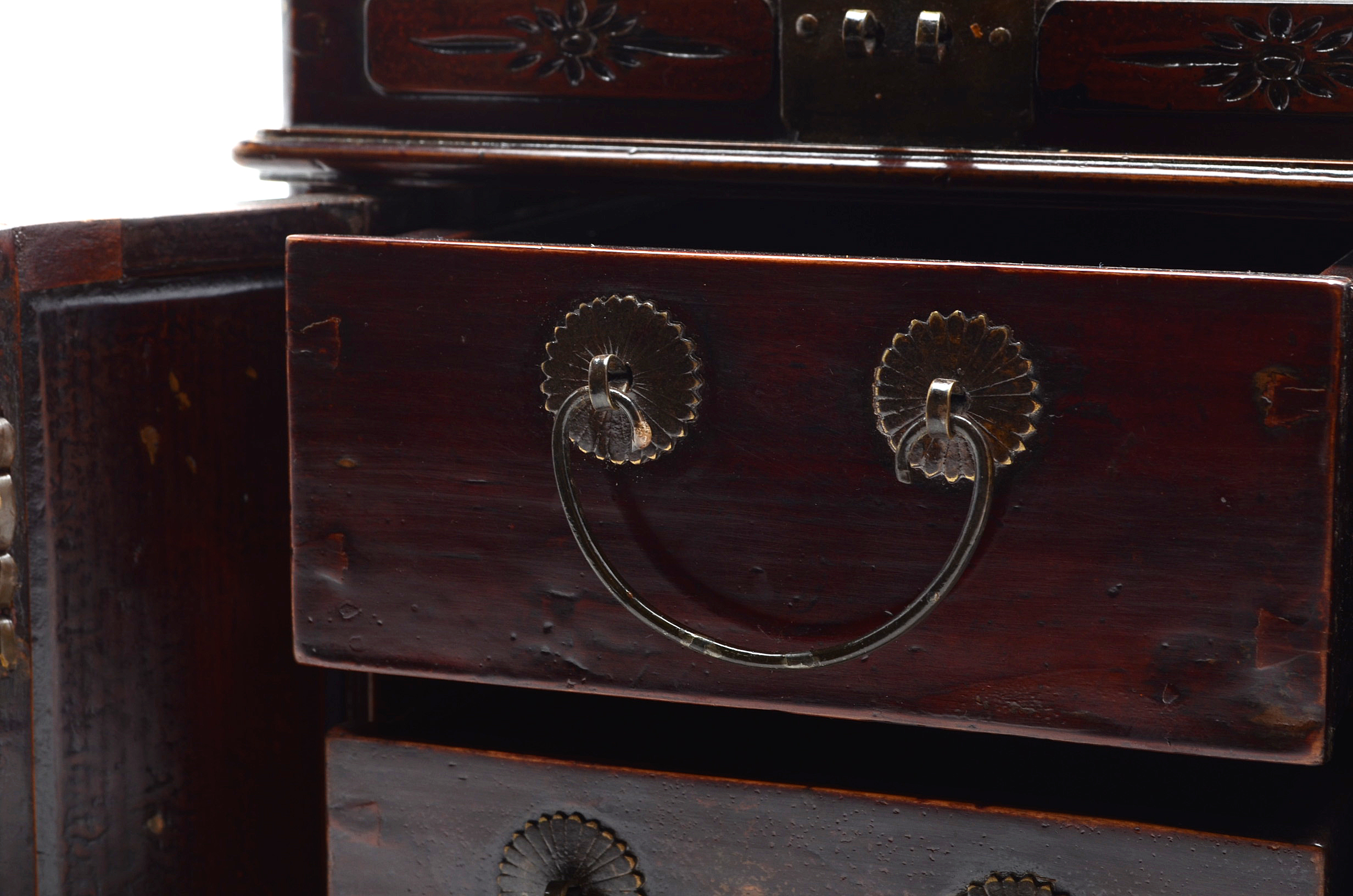 Vintage Chinese Vanity Mirror with Drawers
