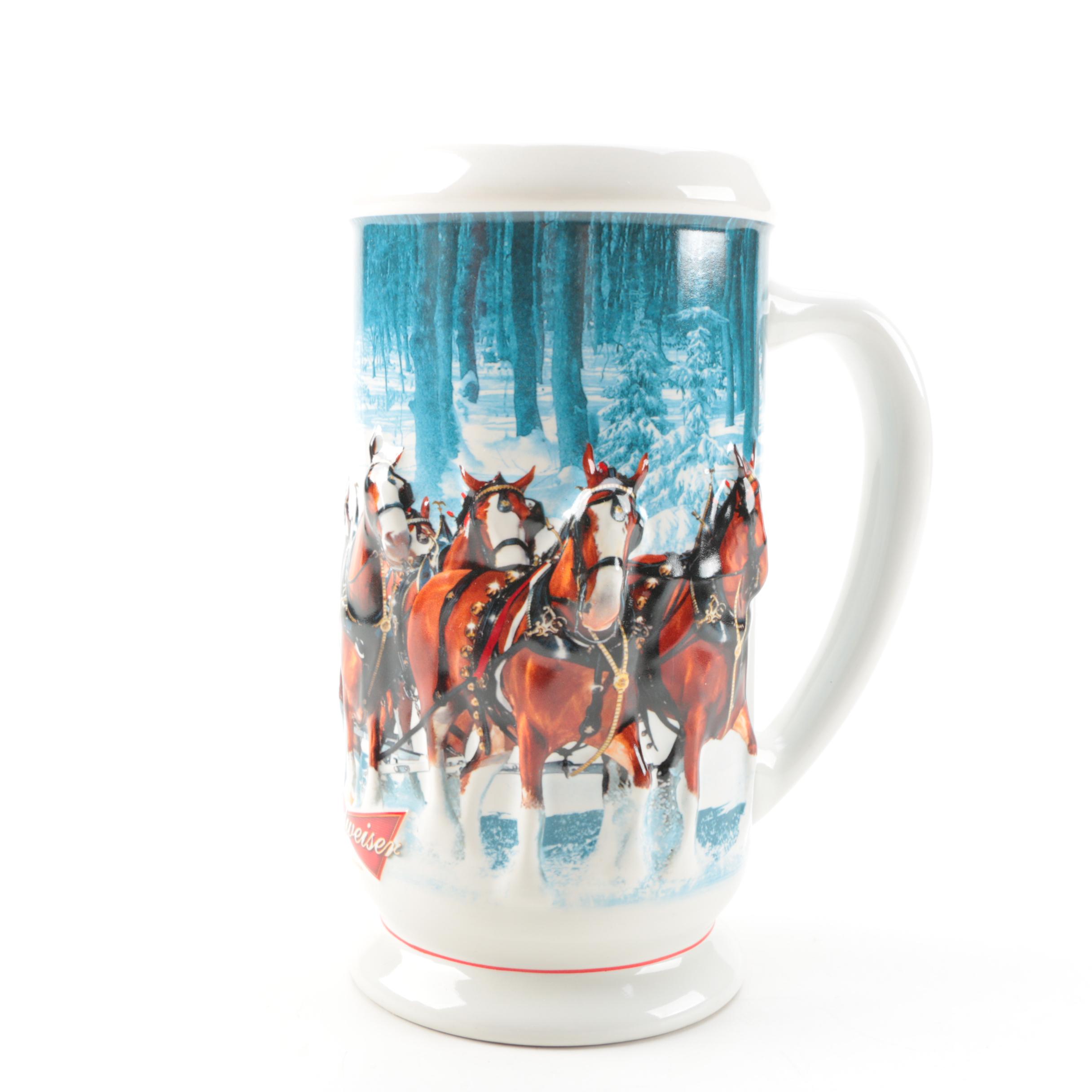 Pair of Budweiser Clydesdales Beer Steins