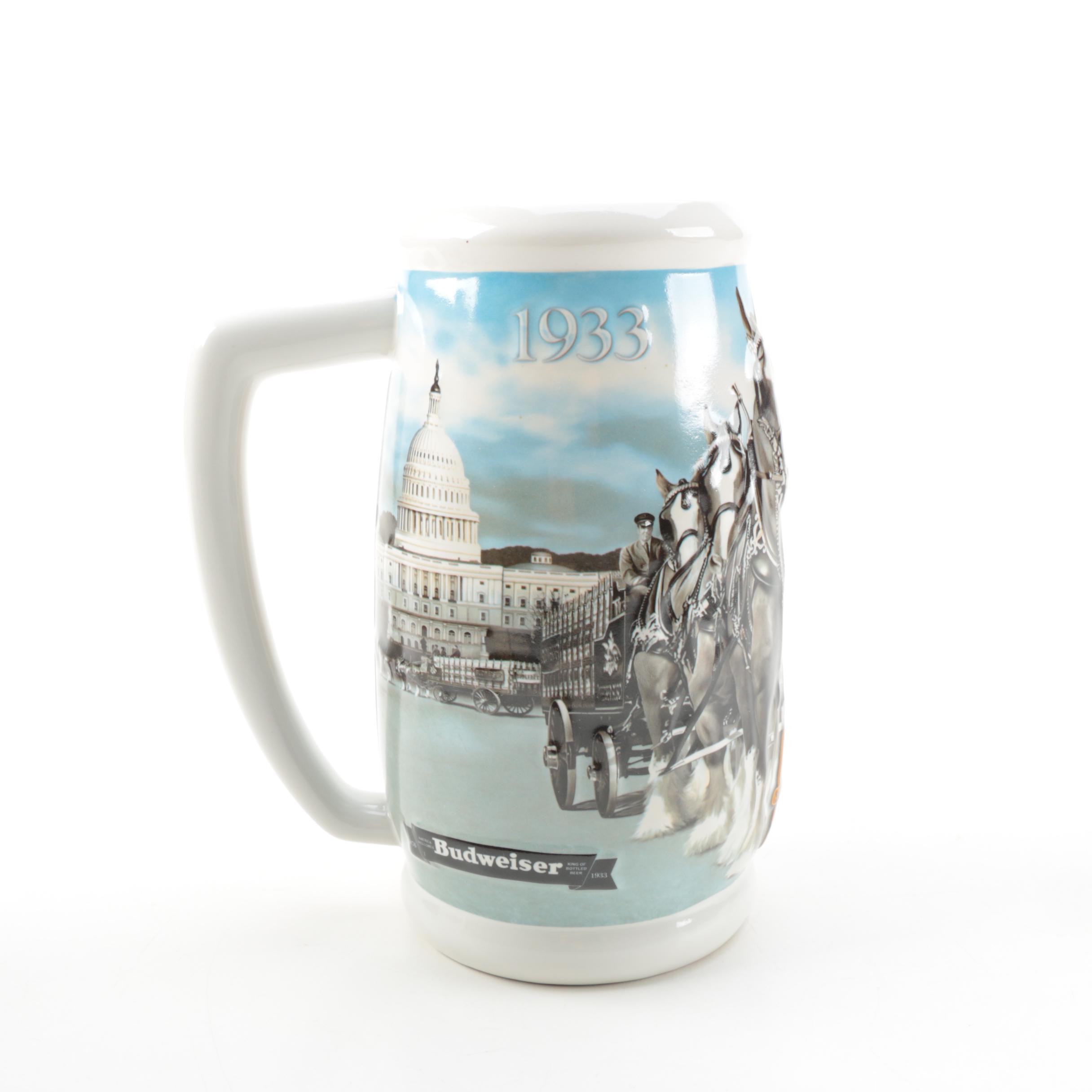 Pair of Budweiser Clydesdales Beer Steins