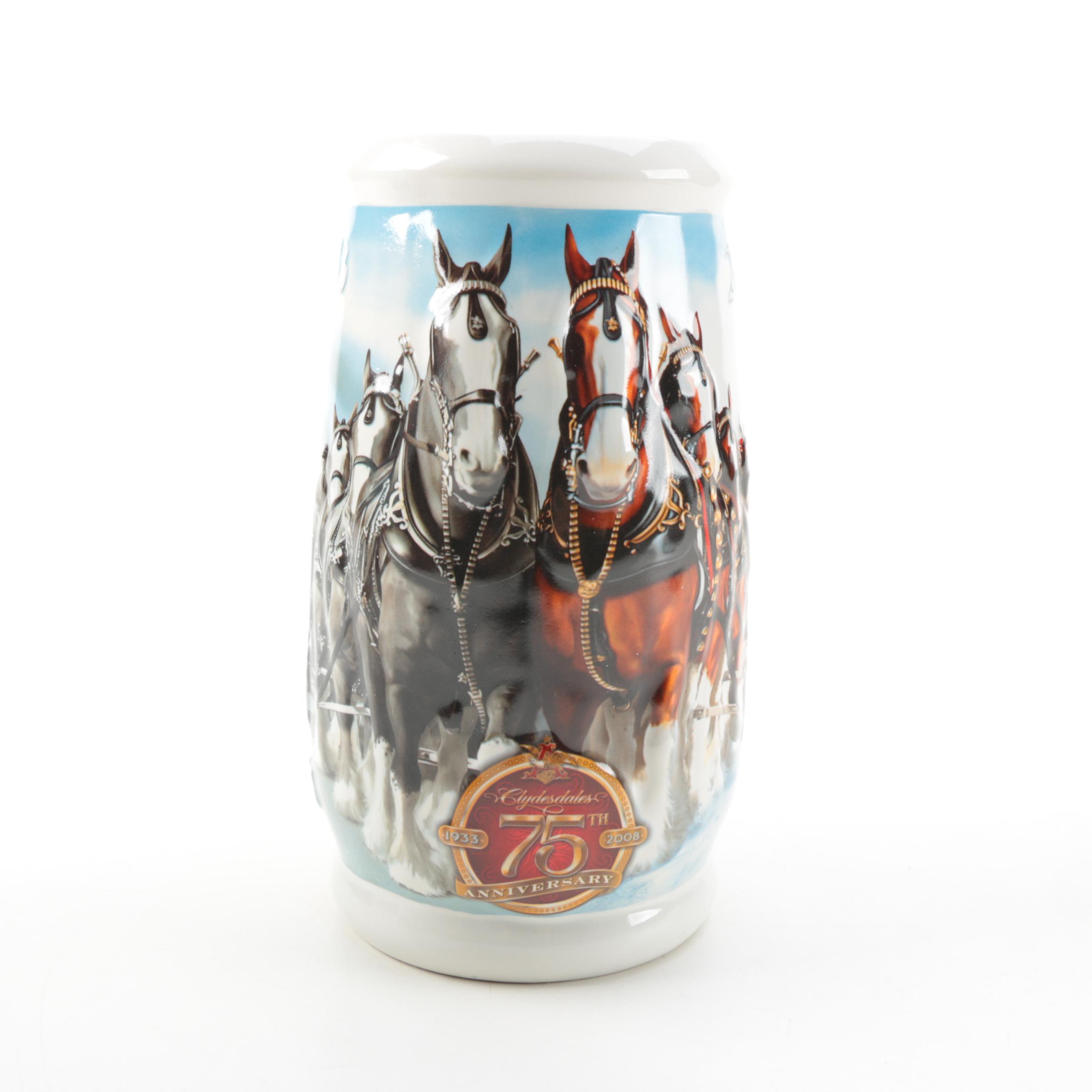 Pair of Budweiser Clydesdales Beer Steins