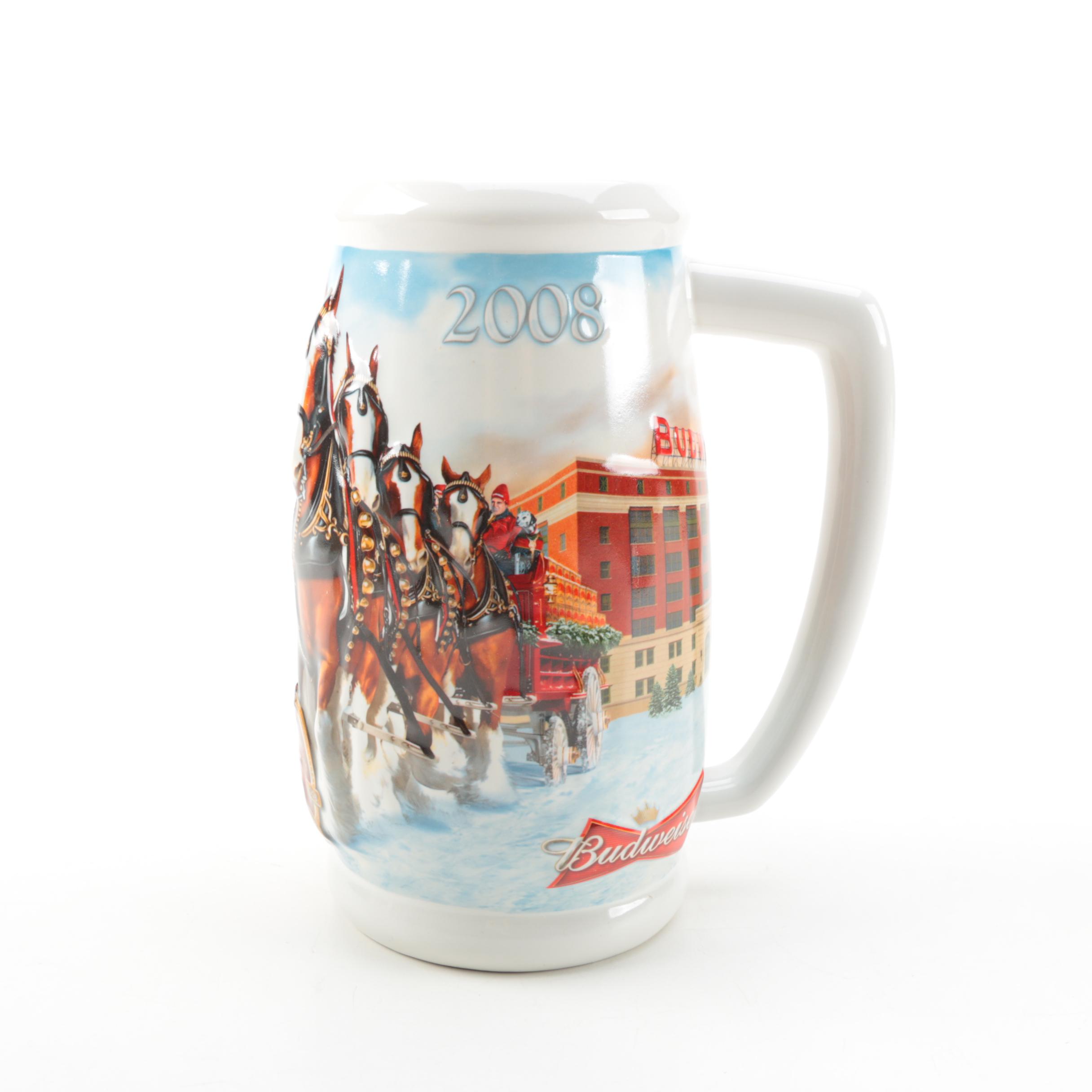 Pair of Budweiser Clydesdales Beer Steins