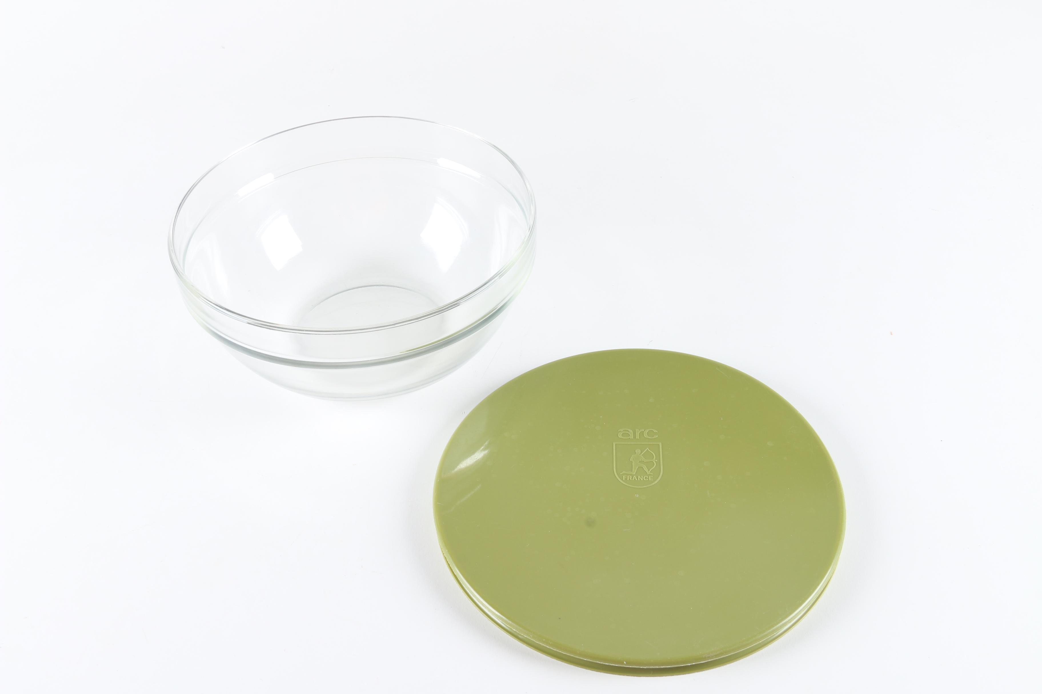 Assortment of Arc Glass Bowls with Plastic Lids