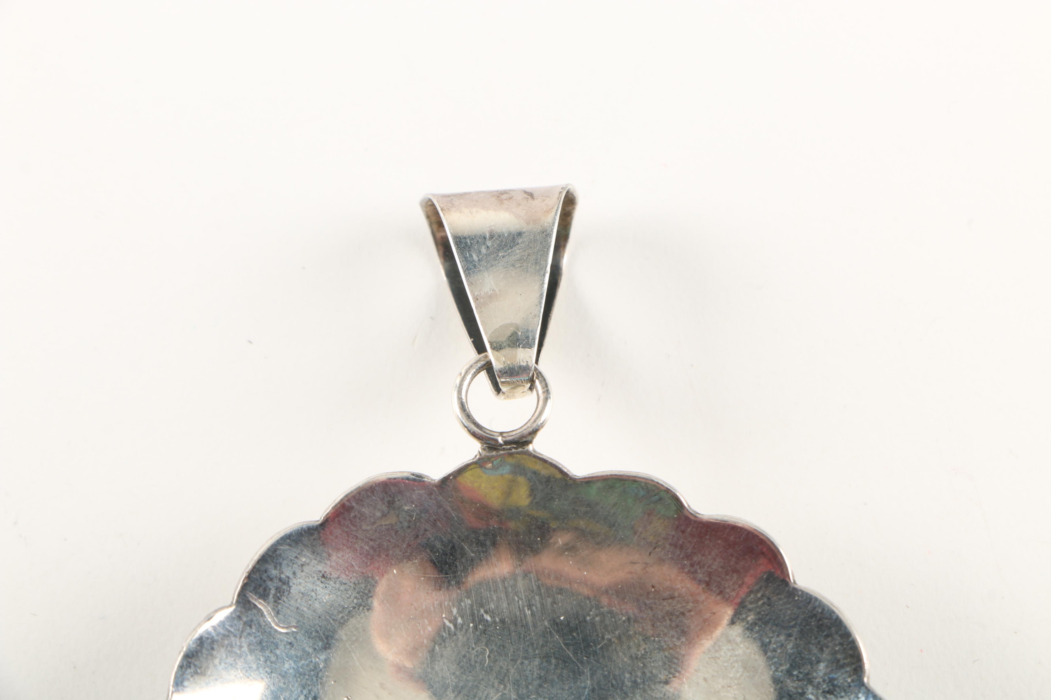 Benny Johnson Sterling Silver and Turquoise Pendant