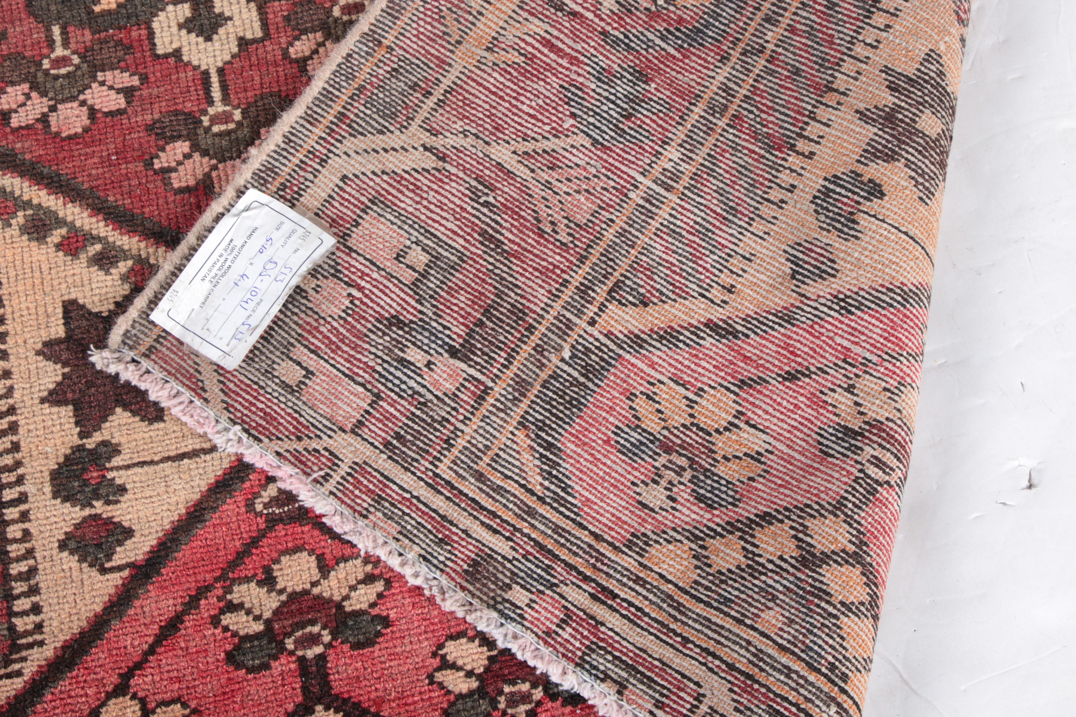 Hand-Knotted Pakistani Garden Panel Area Rug