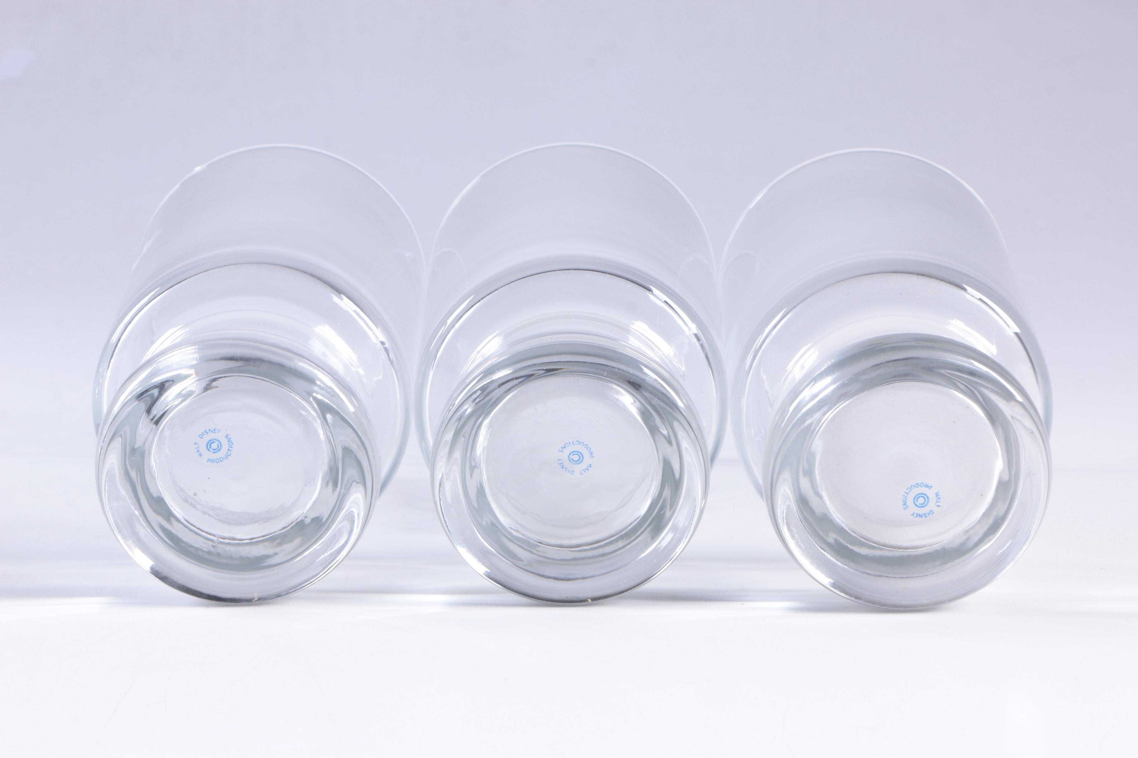 Vintage Walt Disney Productions Etched Glassware