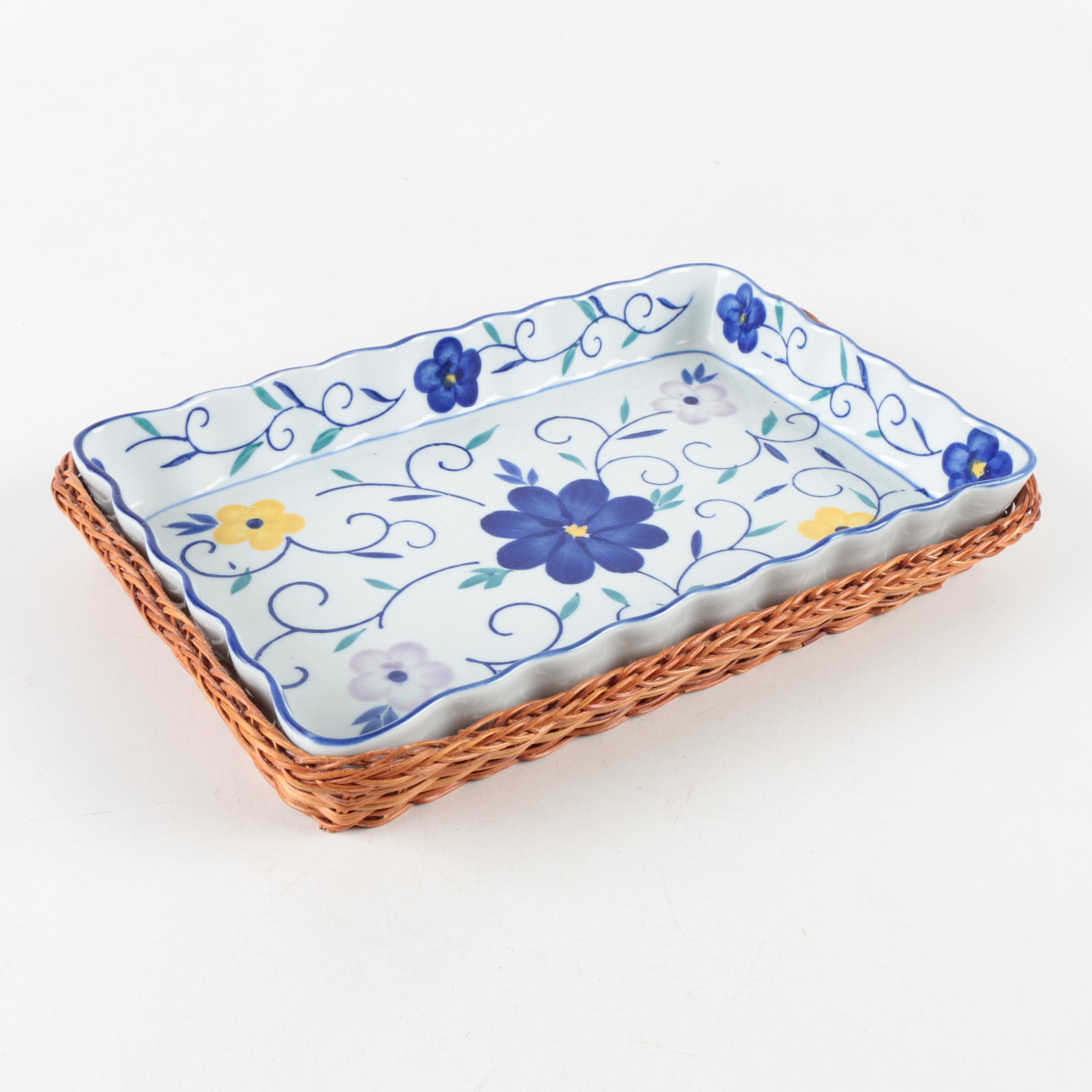 Stoneware Serving Items and Baskets Including Corning Ware