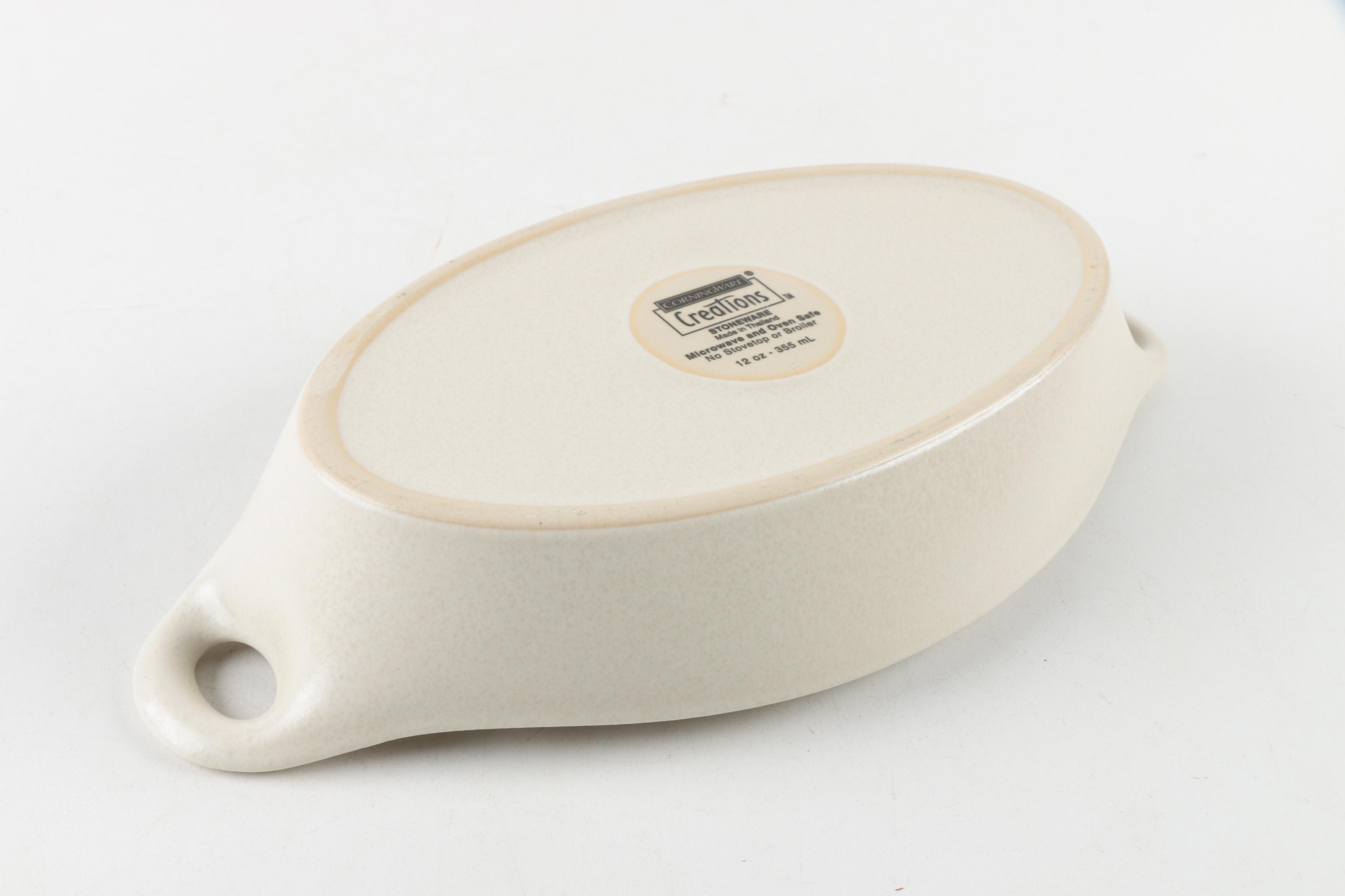 Stoneware Serving Items and Baskets Including Corning Ware